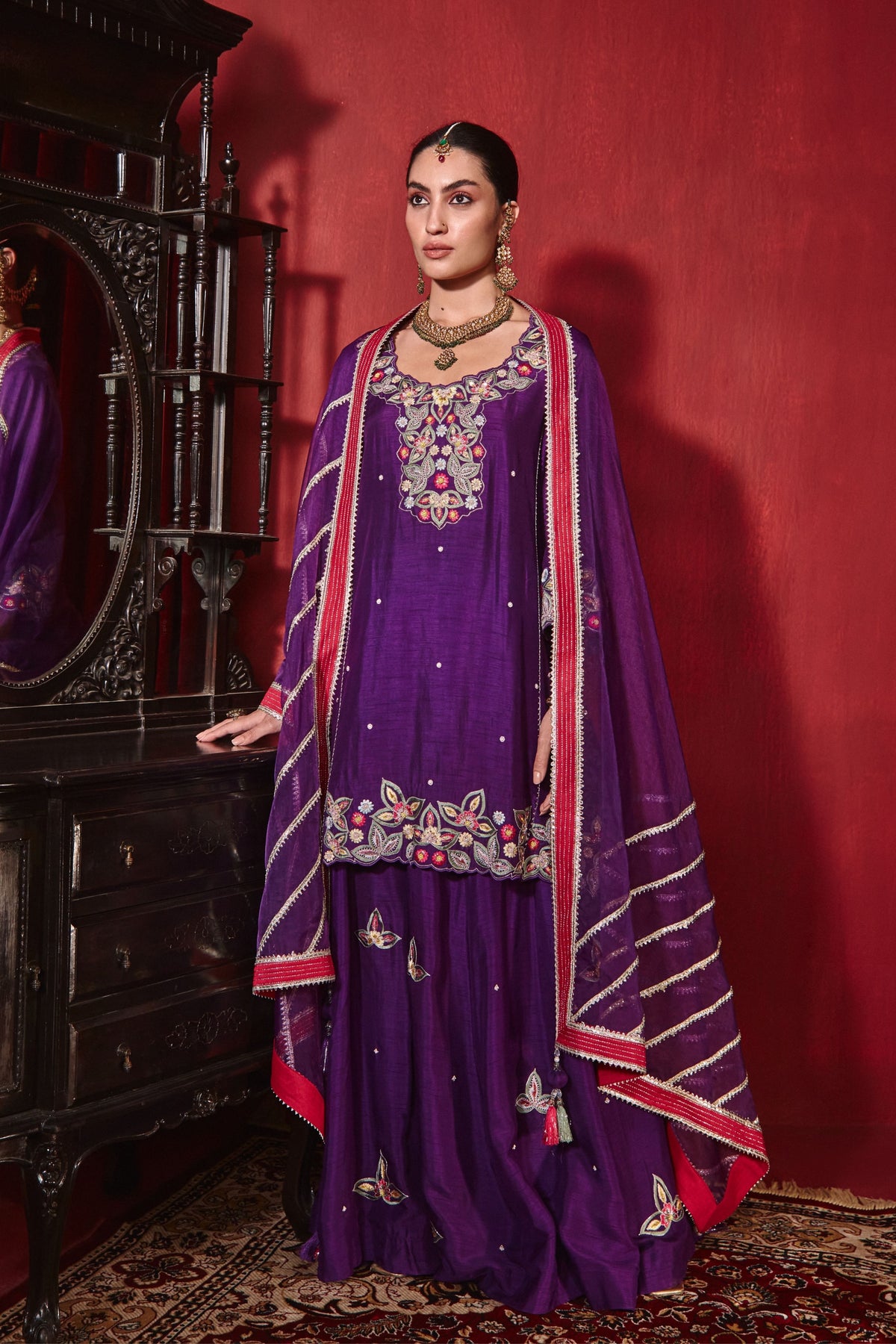 Purple Shagun Sharara Set