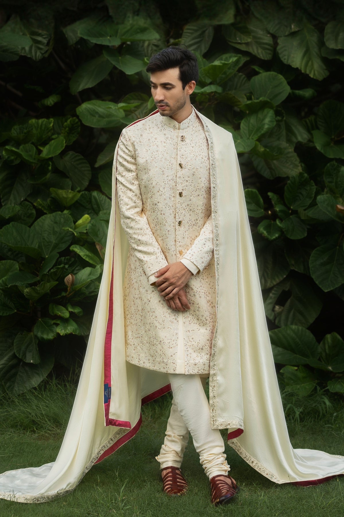 Butter Yellow Sherwani Set