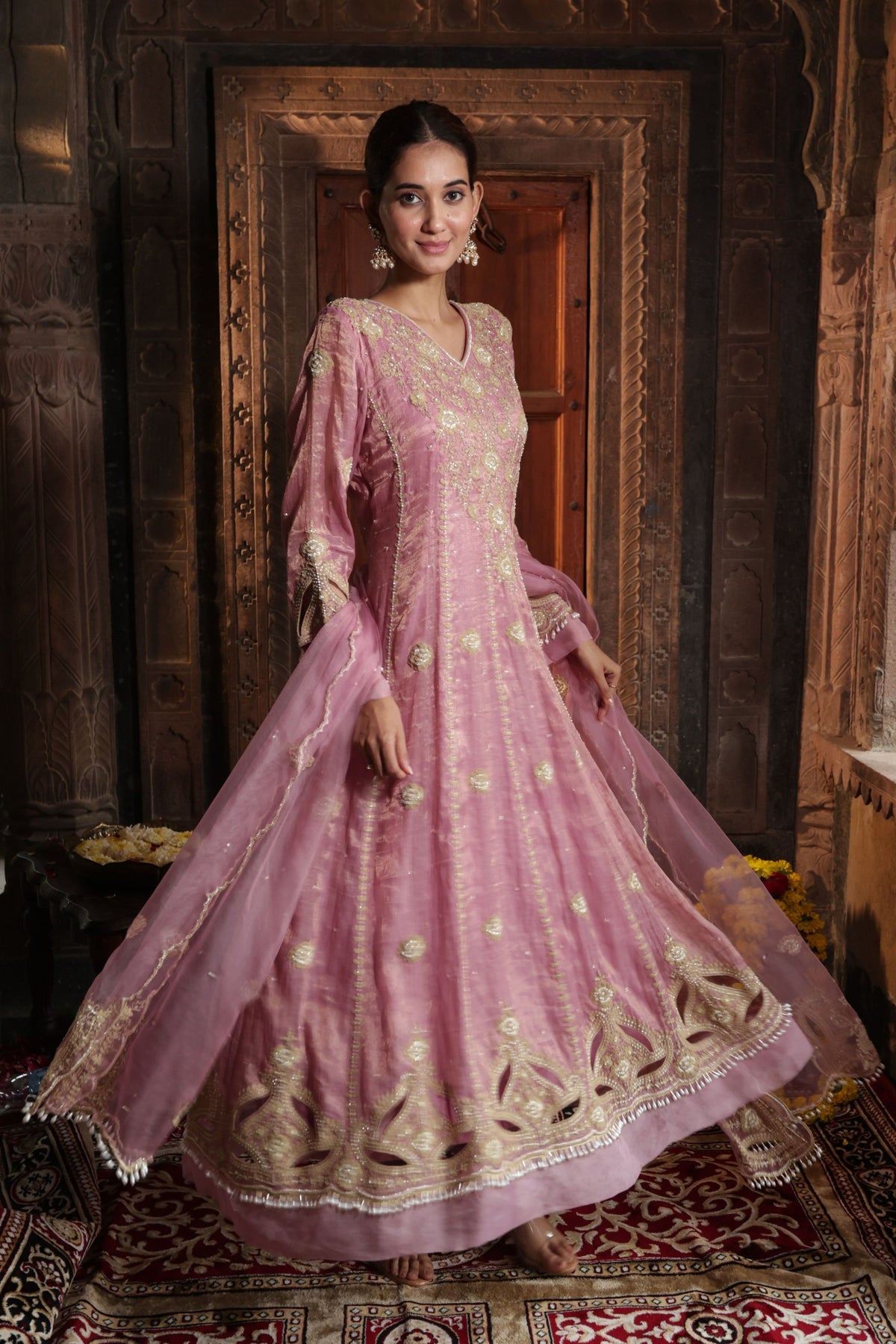 Pink Anarkali Set