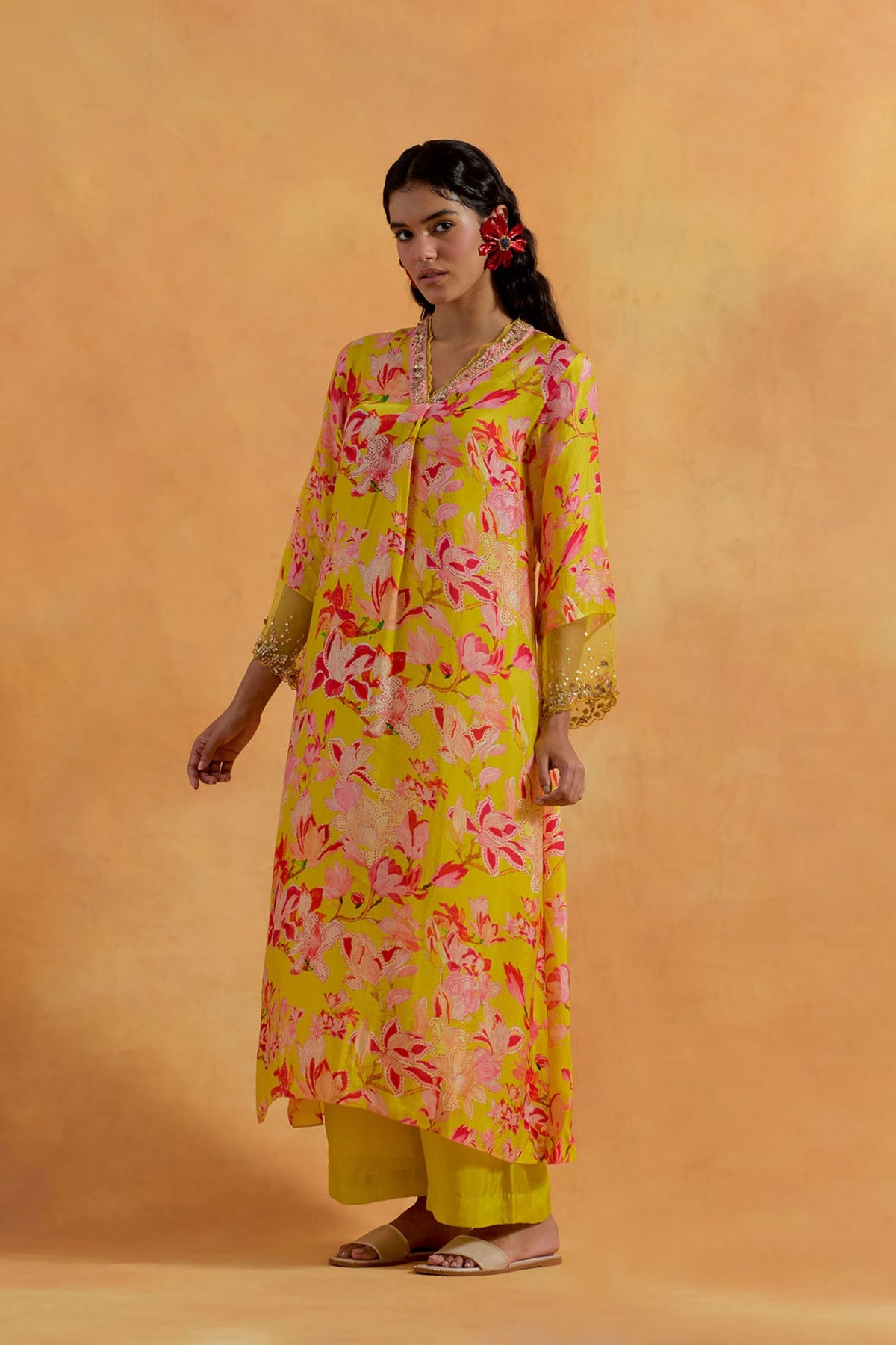 Mango &amp; Pink Kurta Set