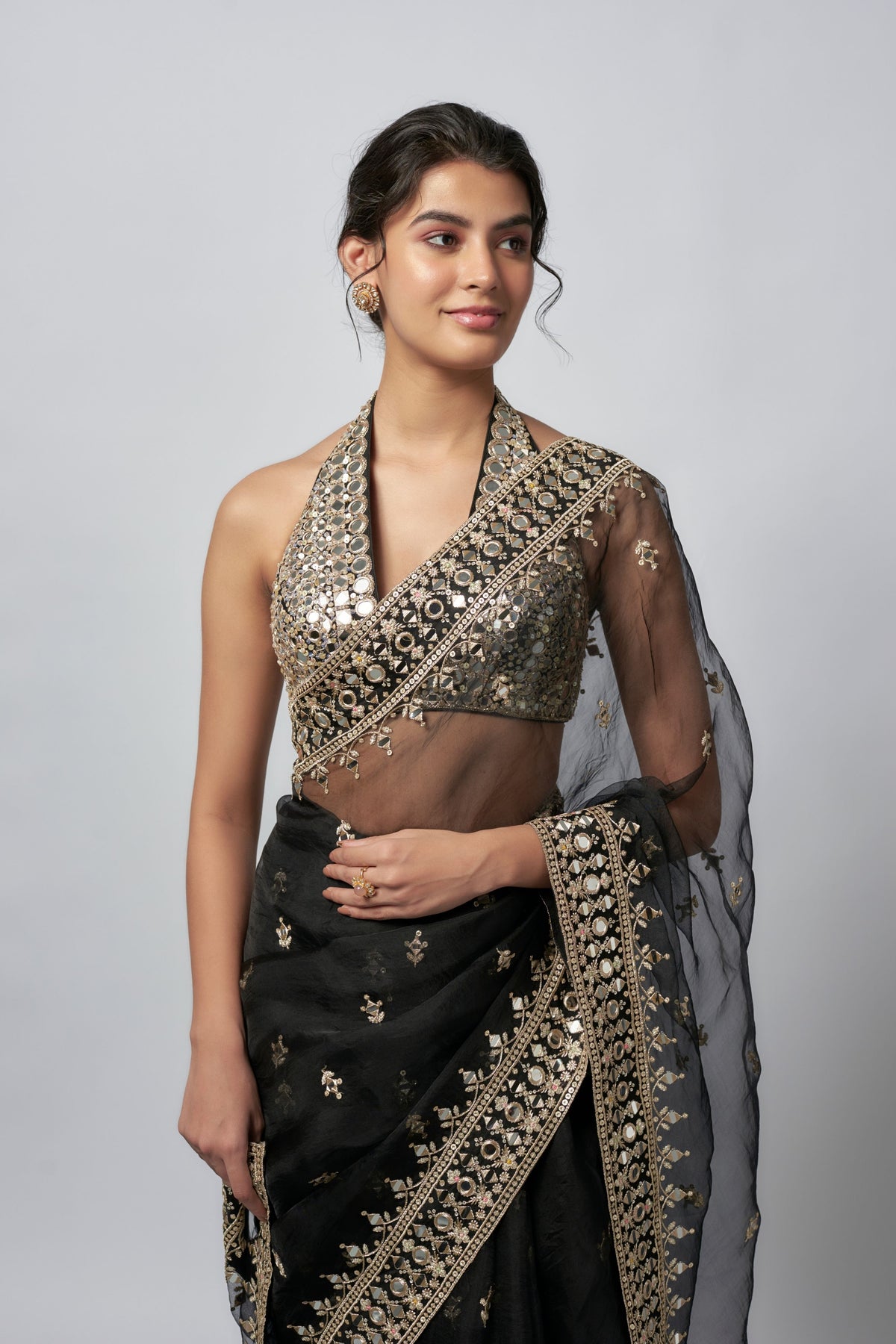 Black Abhinaya Saree Set