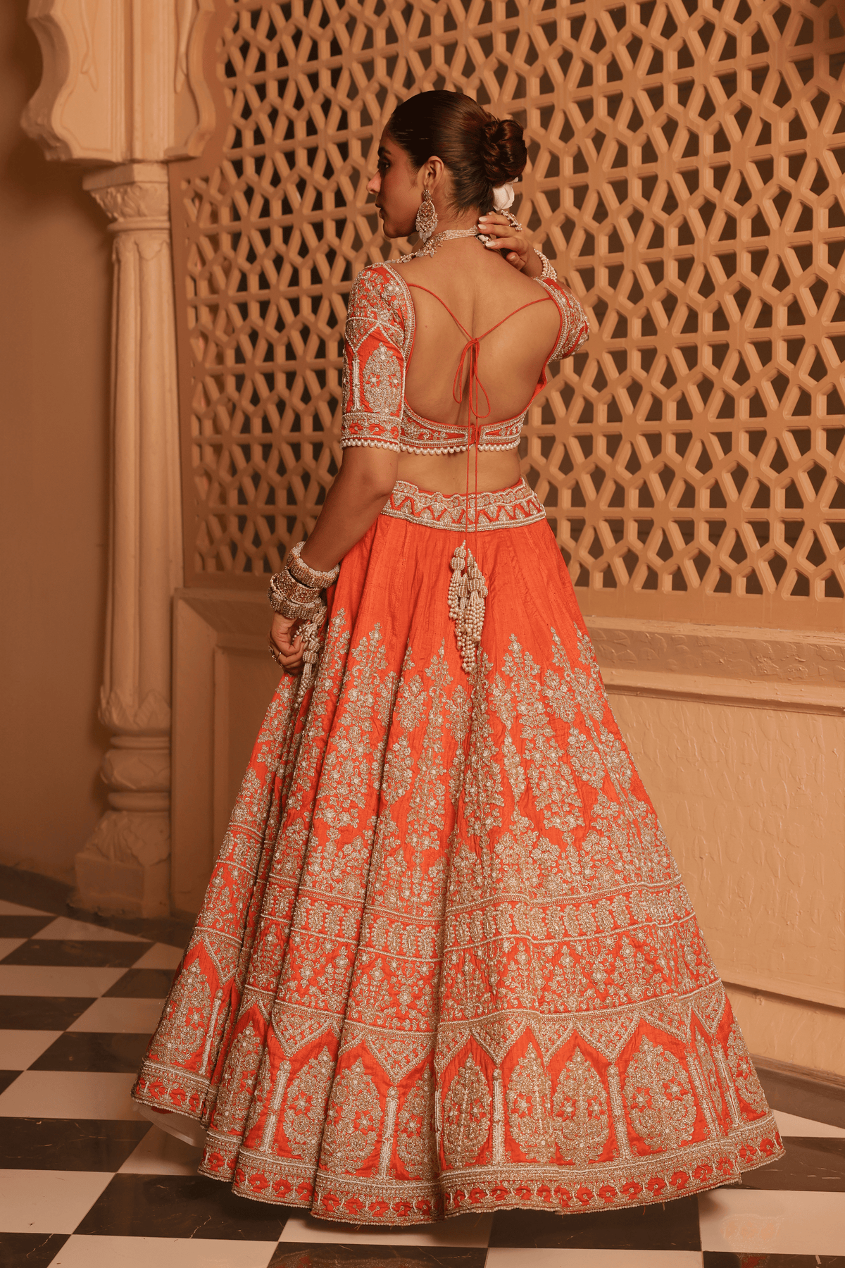 Faizah Orange Lehenga Set