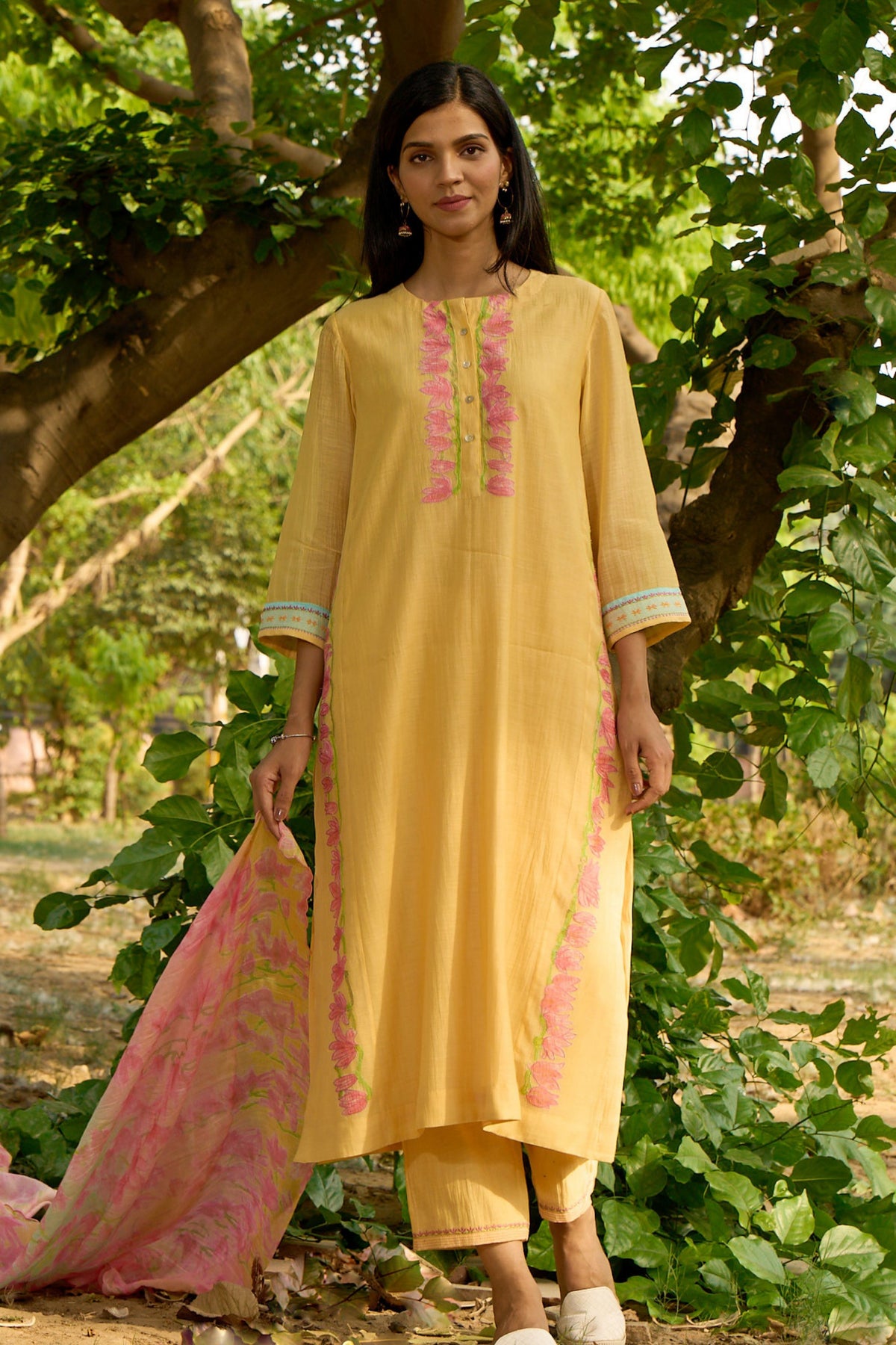 Yellow Kurta Set With Dupatta