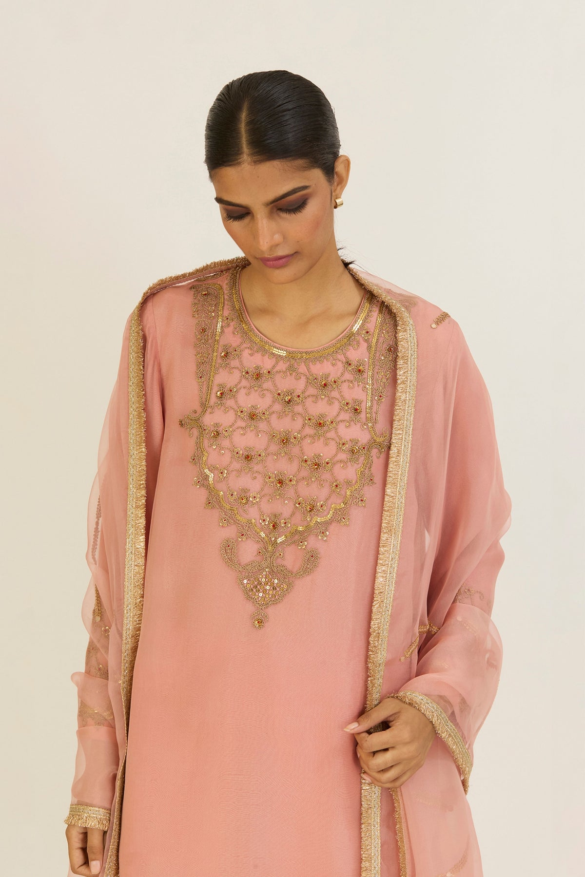 Lehr Salmon Pink Dupatta