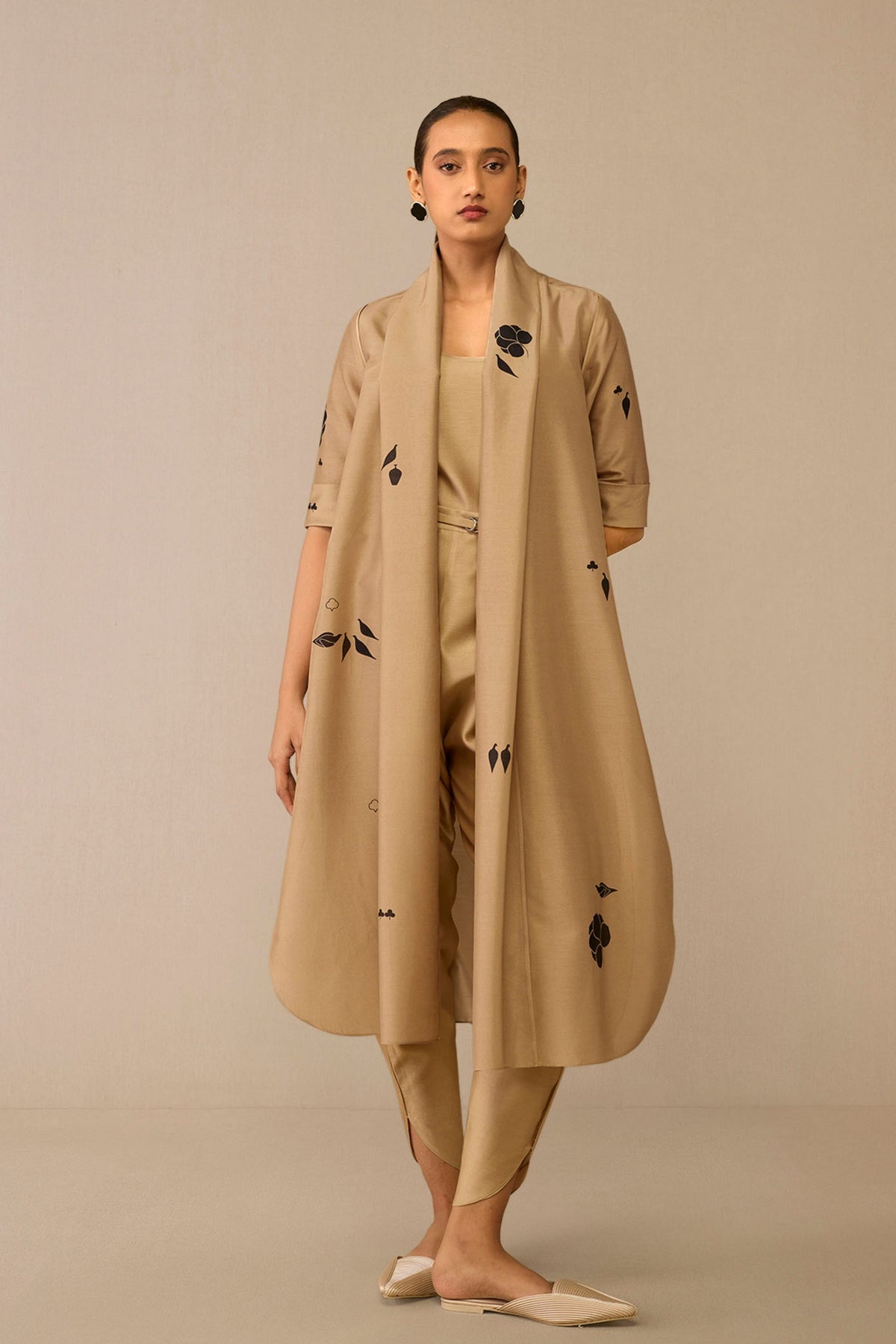 Beige Dilnar Jacket Set