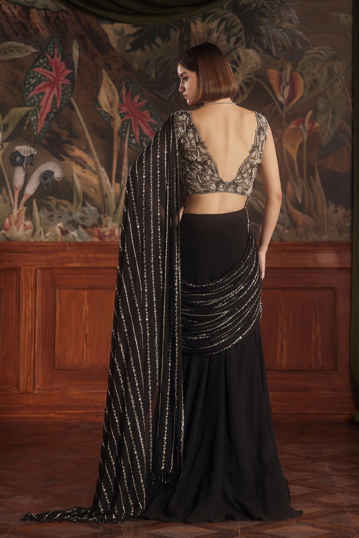 Maira Black Draped Saree