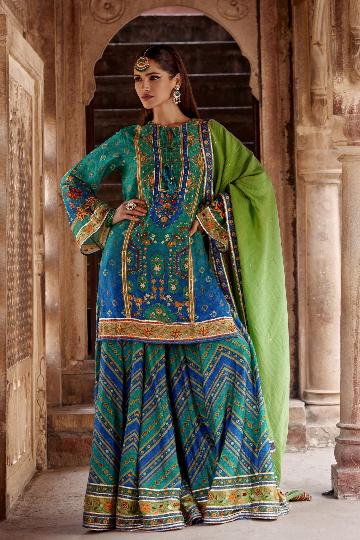 Blue Amaira Sharara Set