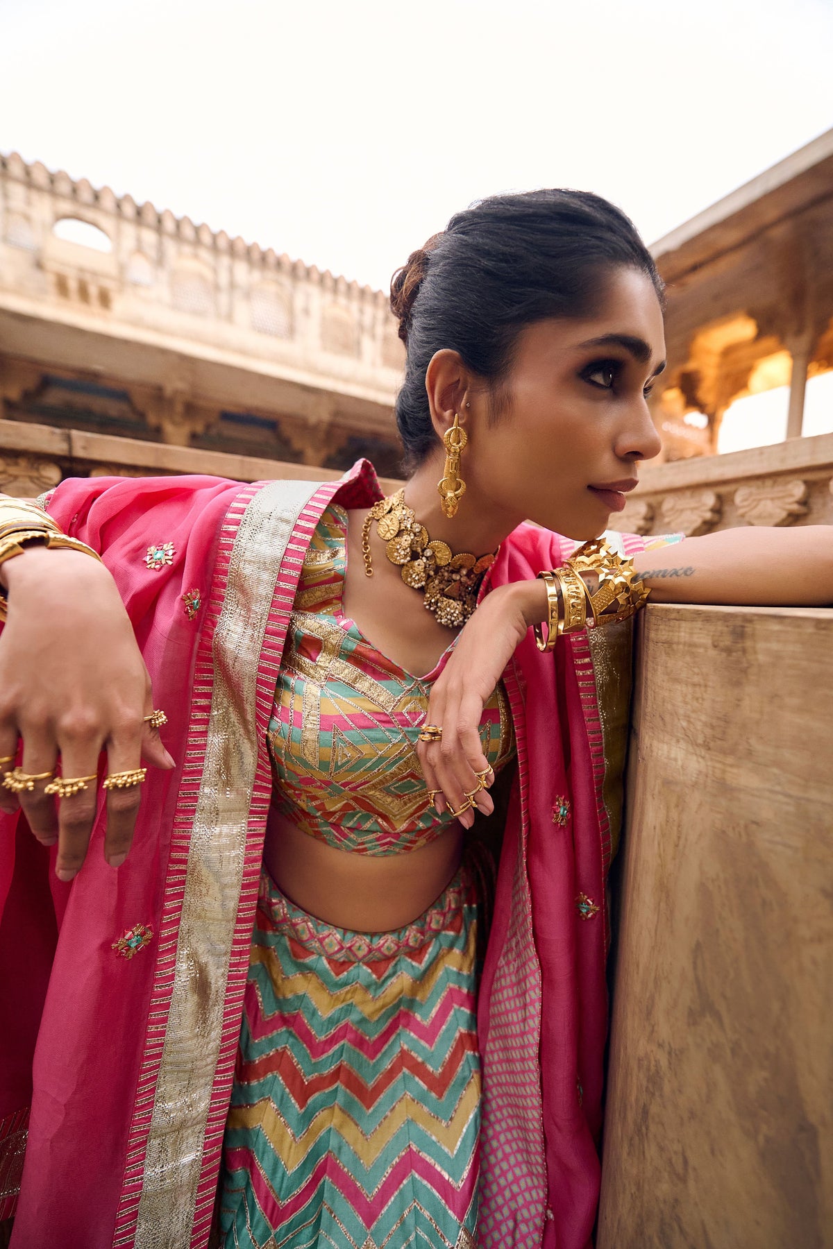 Sarayu Lehenga Set in Pink