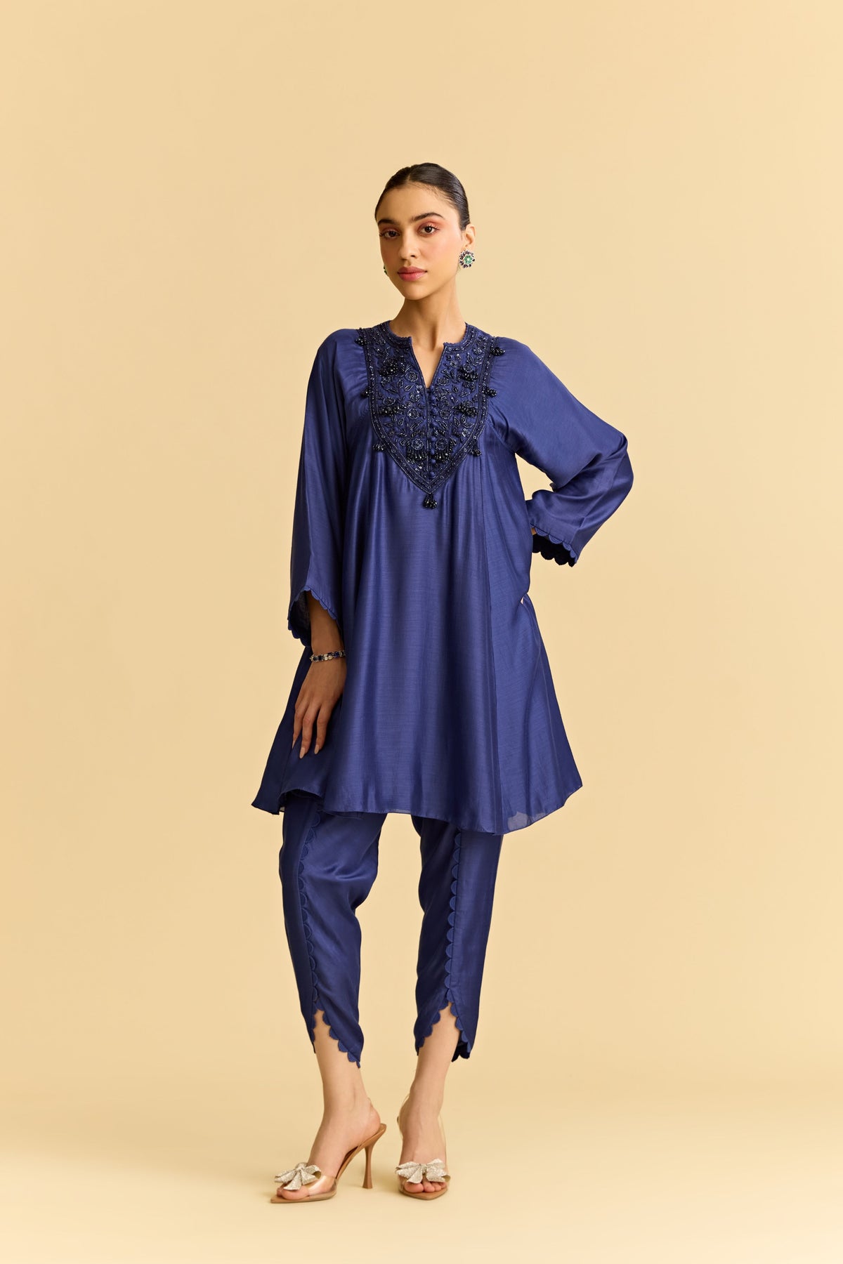 Blue Flared Kurta Set