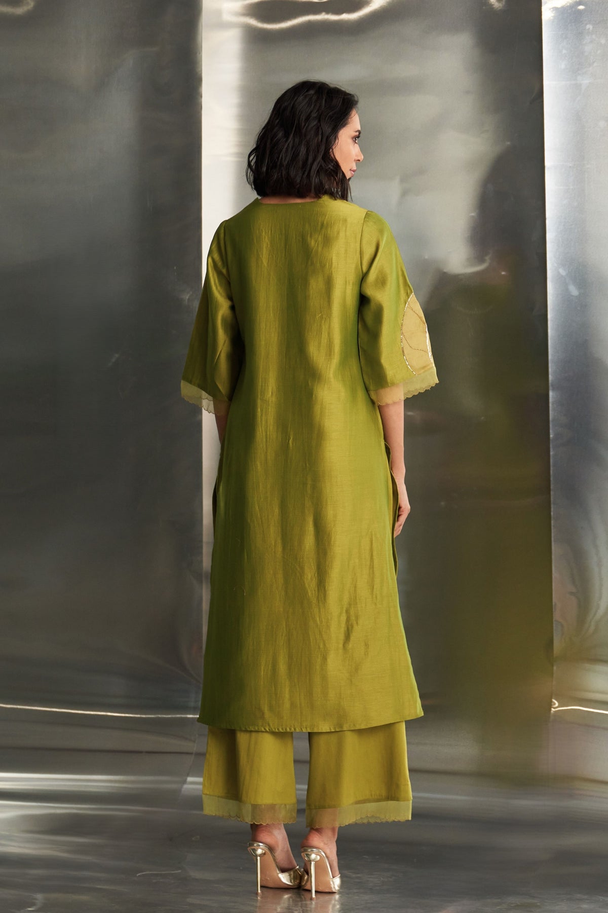 Berry Green Straight Kurta Set