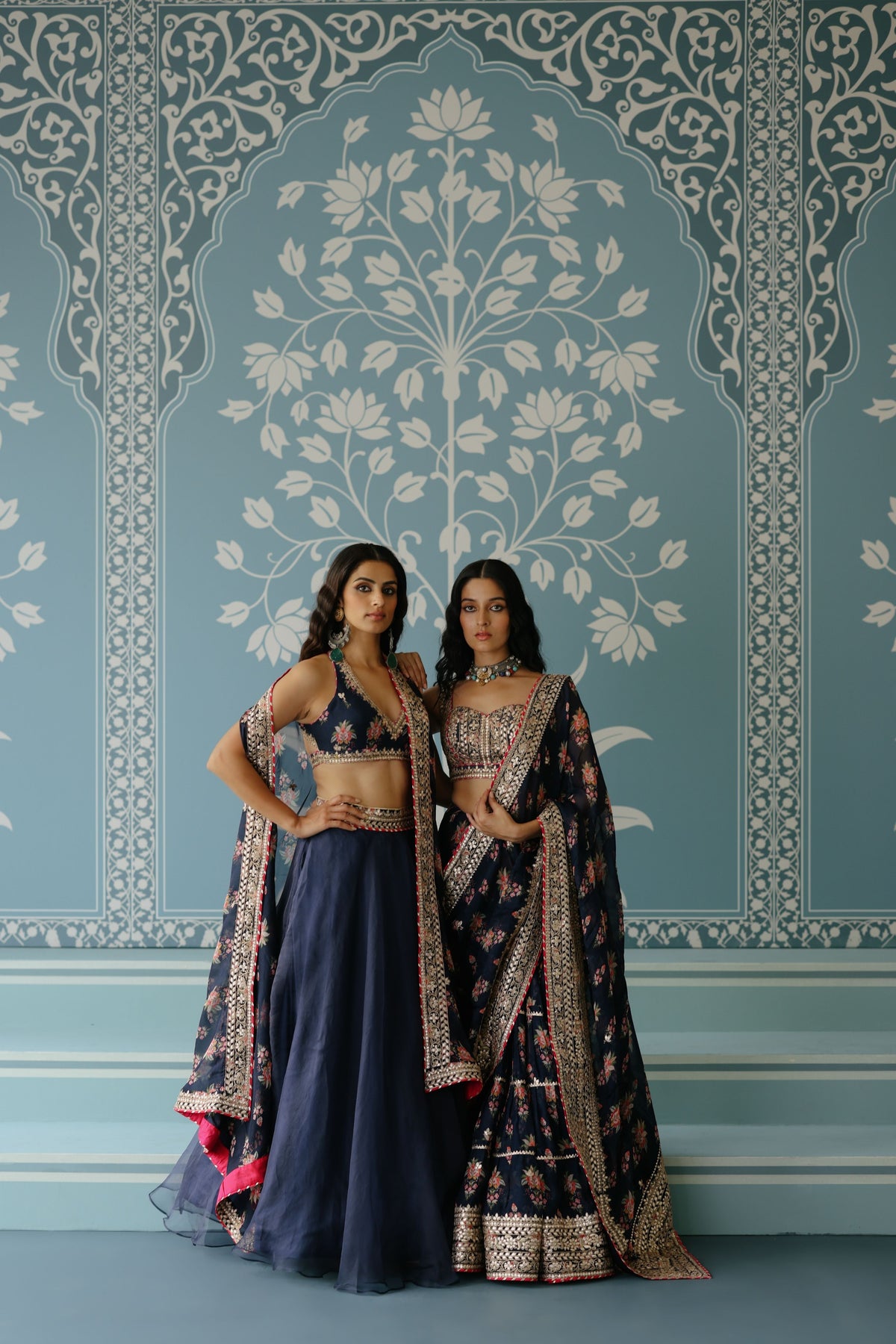 Navy Mehar Lehenga Set