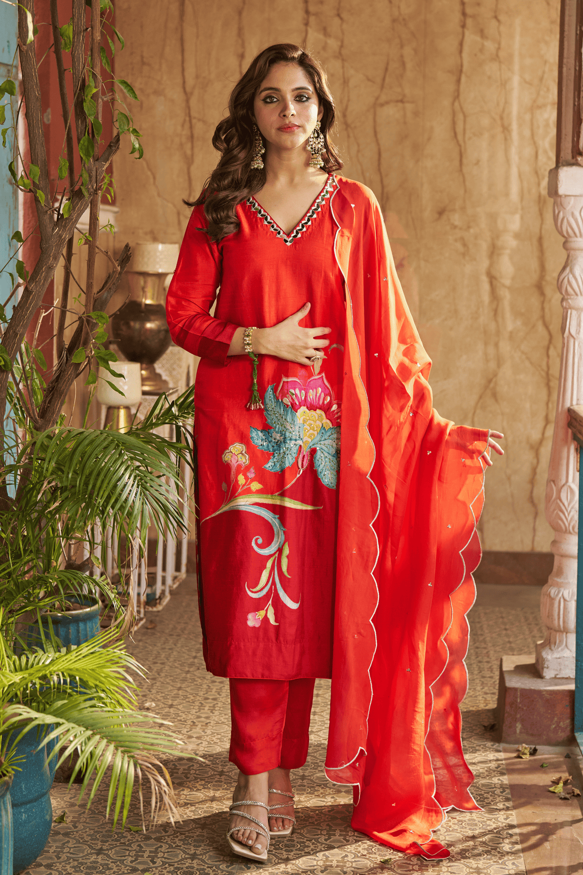 Nayaab Burnt Orange Kurta Set