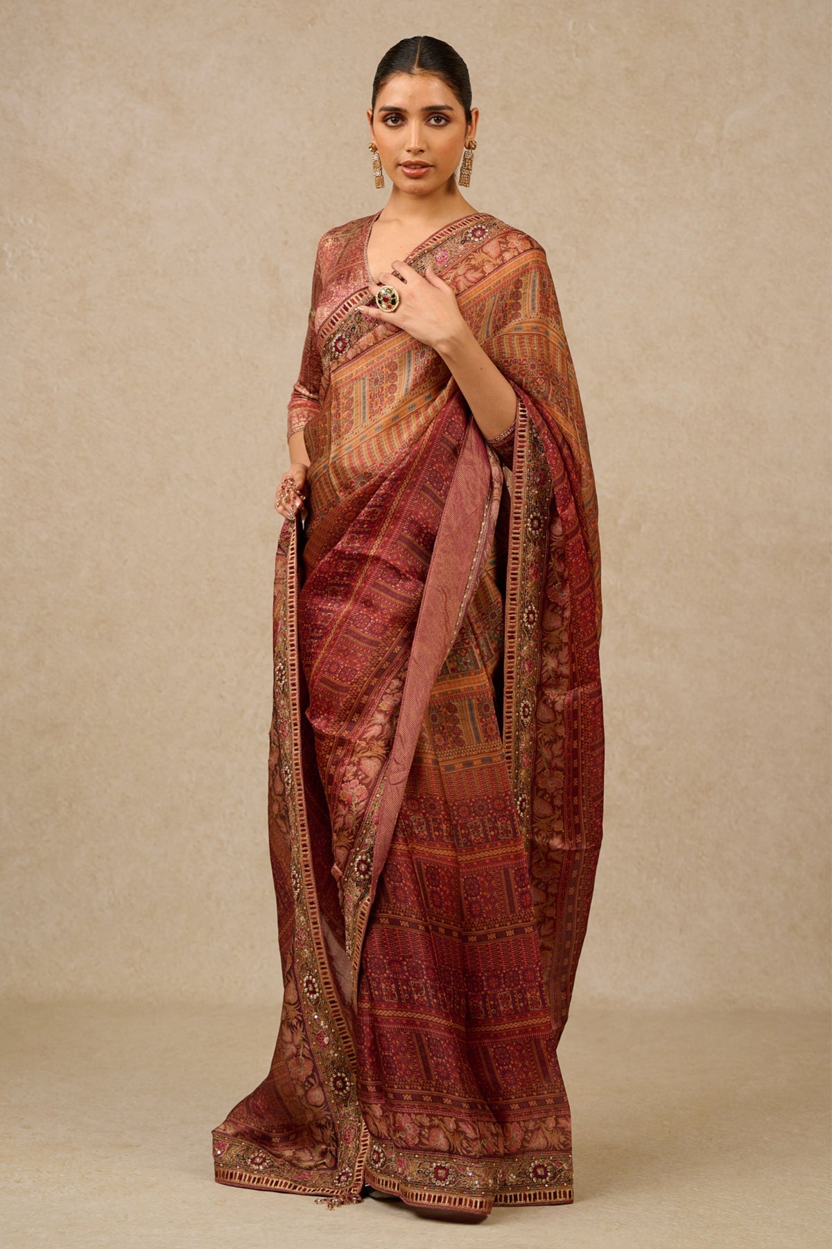 Burgundy Kaleen Saree