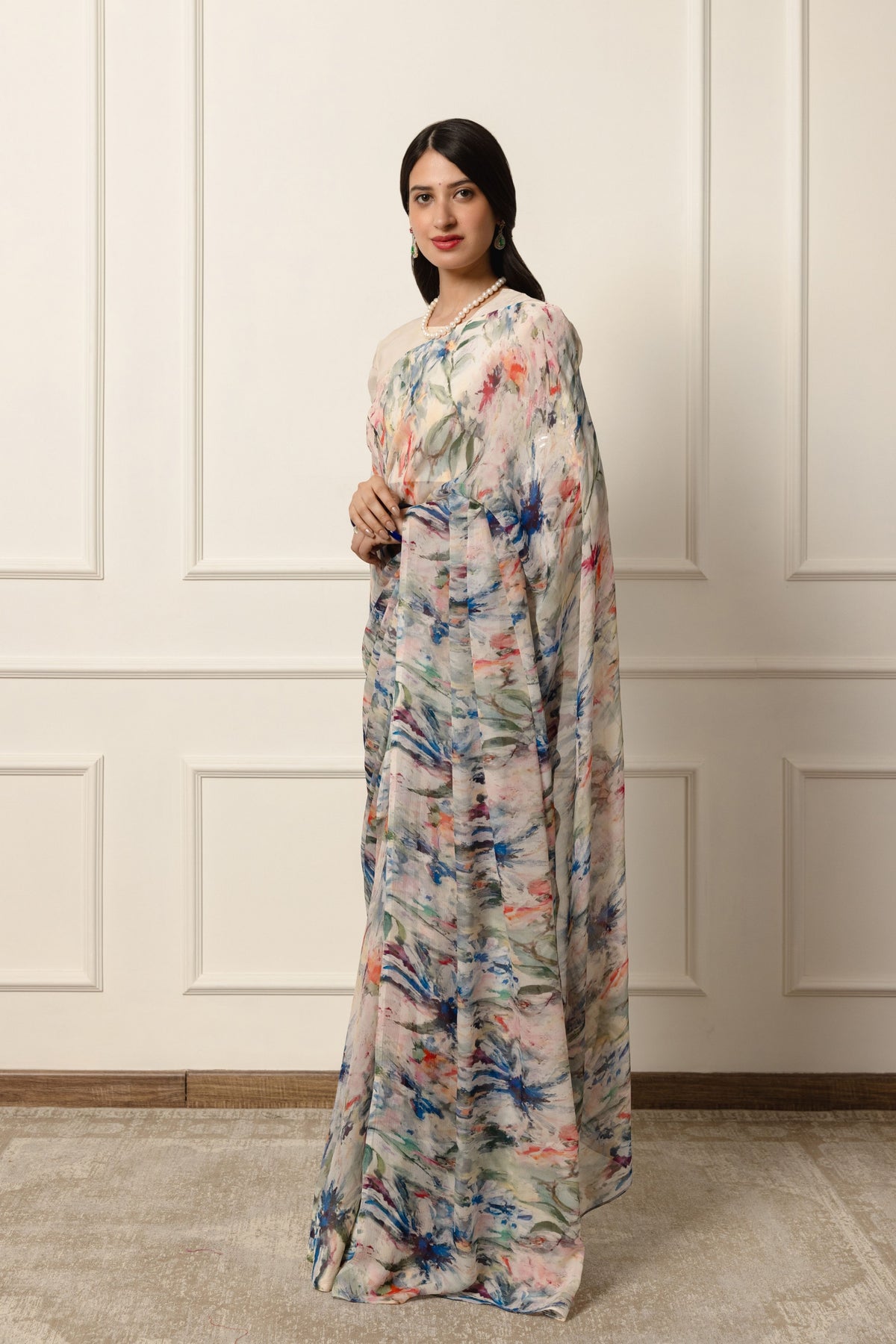 Daria Printed French Chiffon Saree