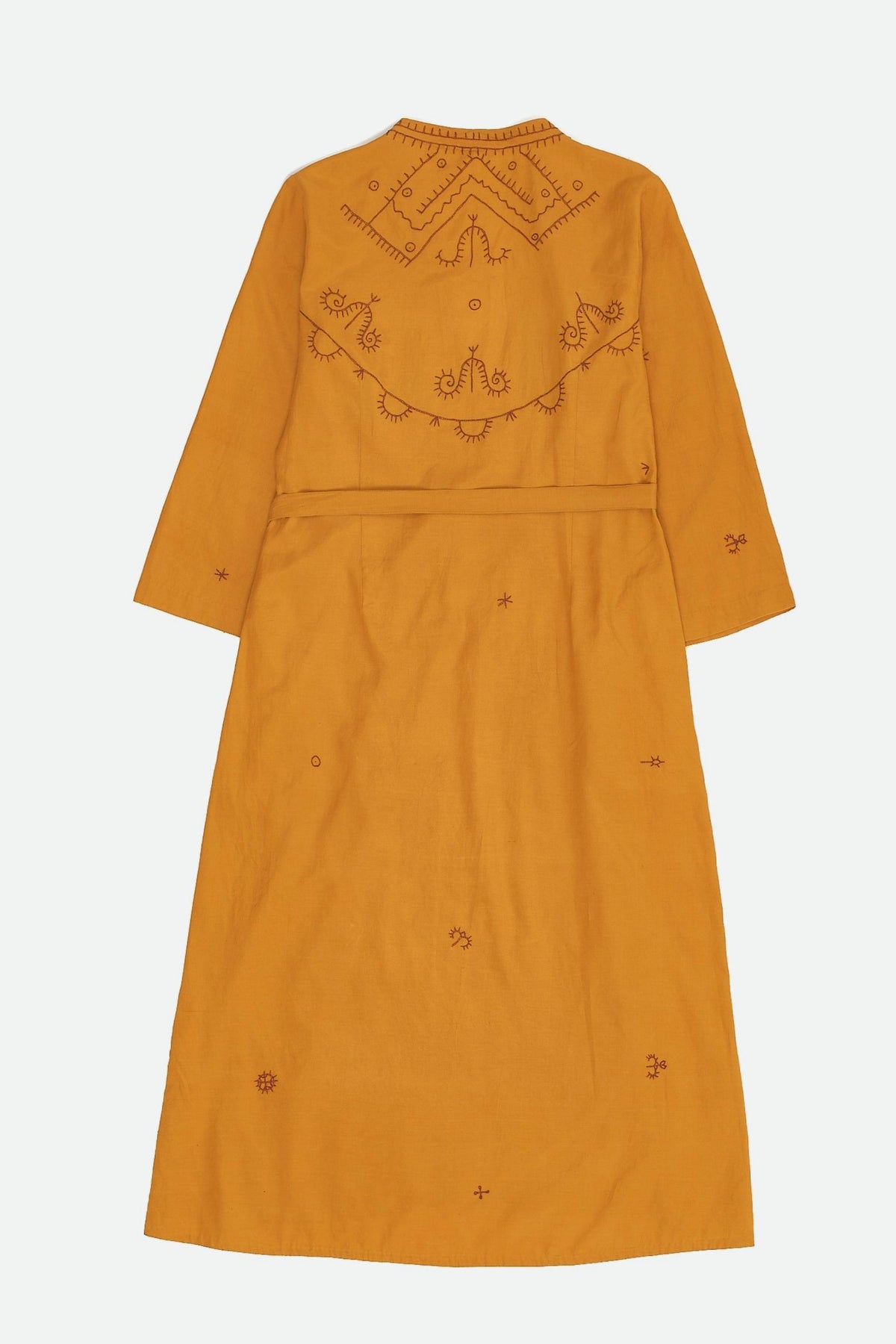 Mustard Hand Embroidered Dress