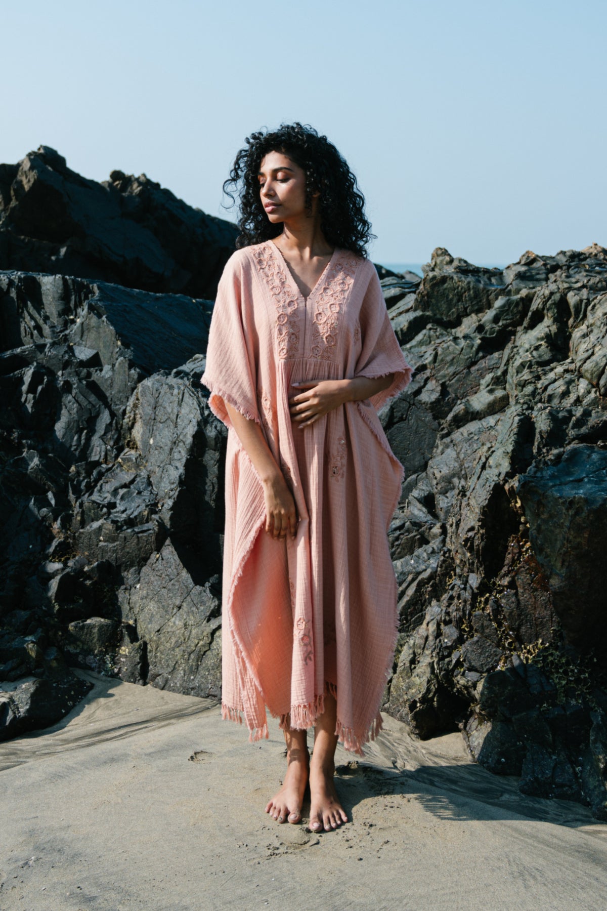 Peach Sayma Kaftan