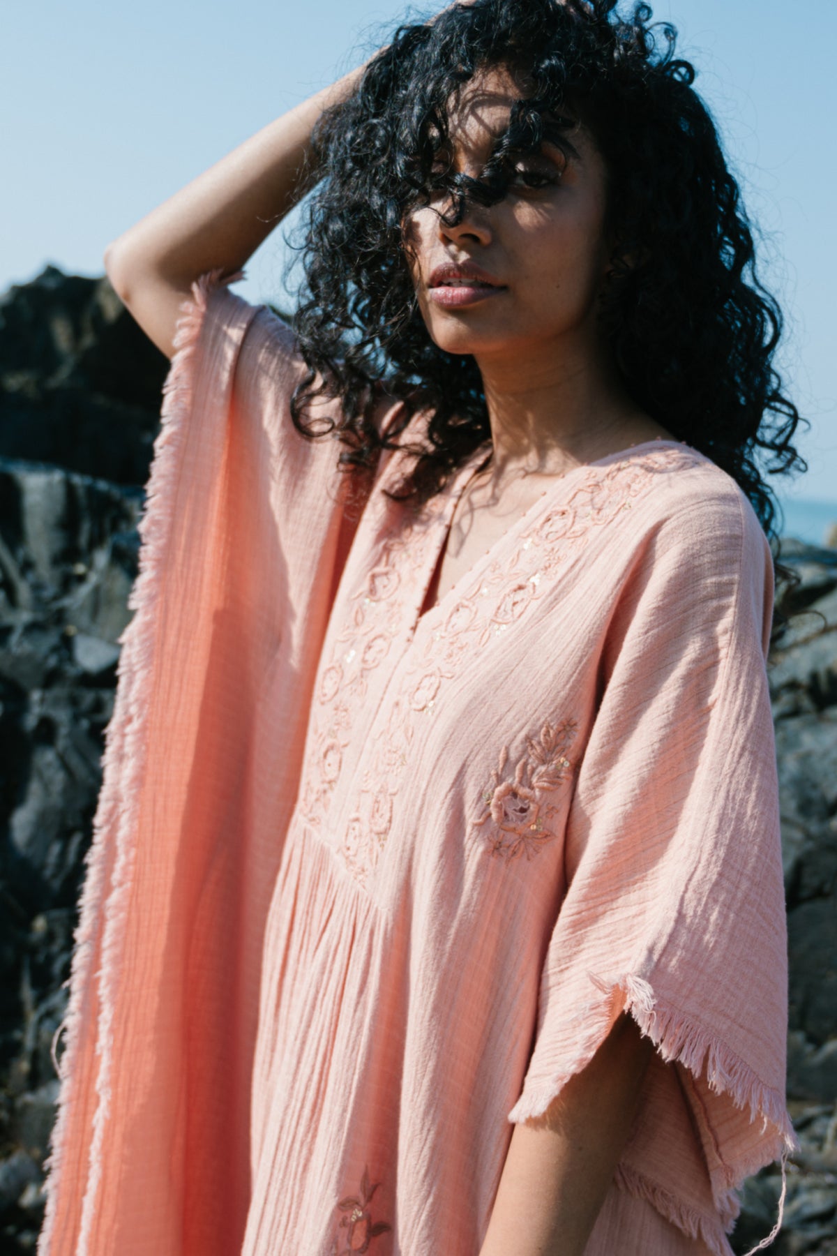 Peach Sayma Kaftan