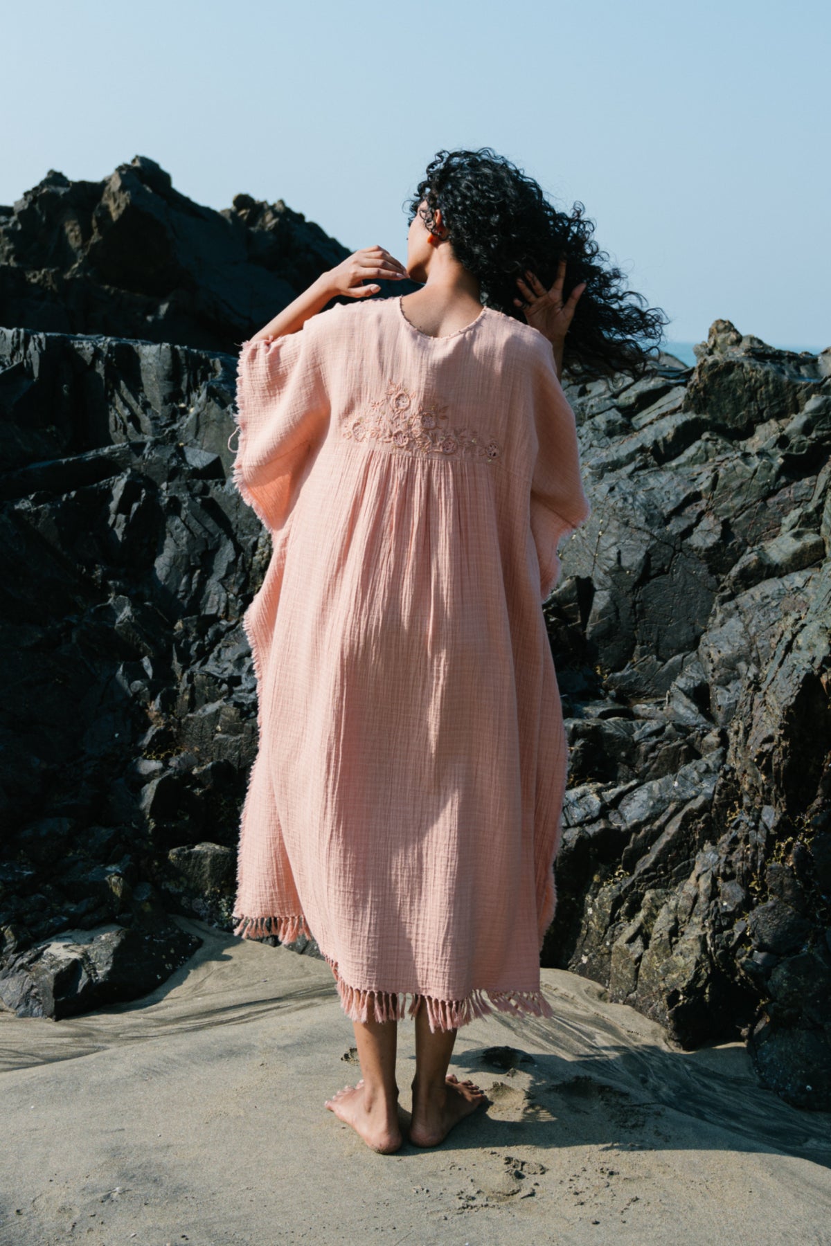 Peach Sayma Kaftan