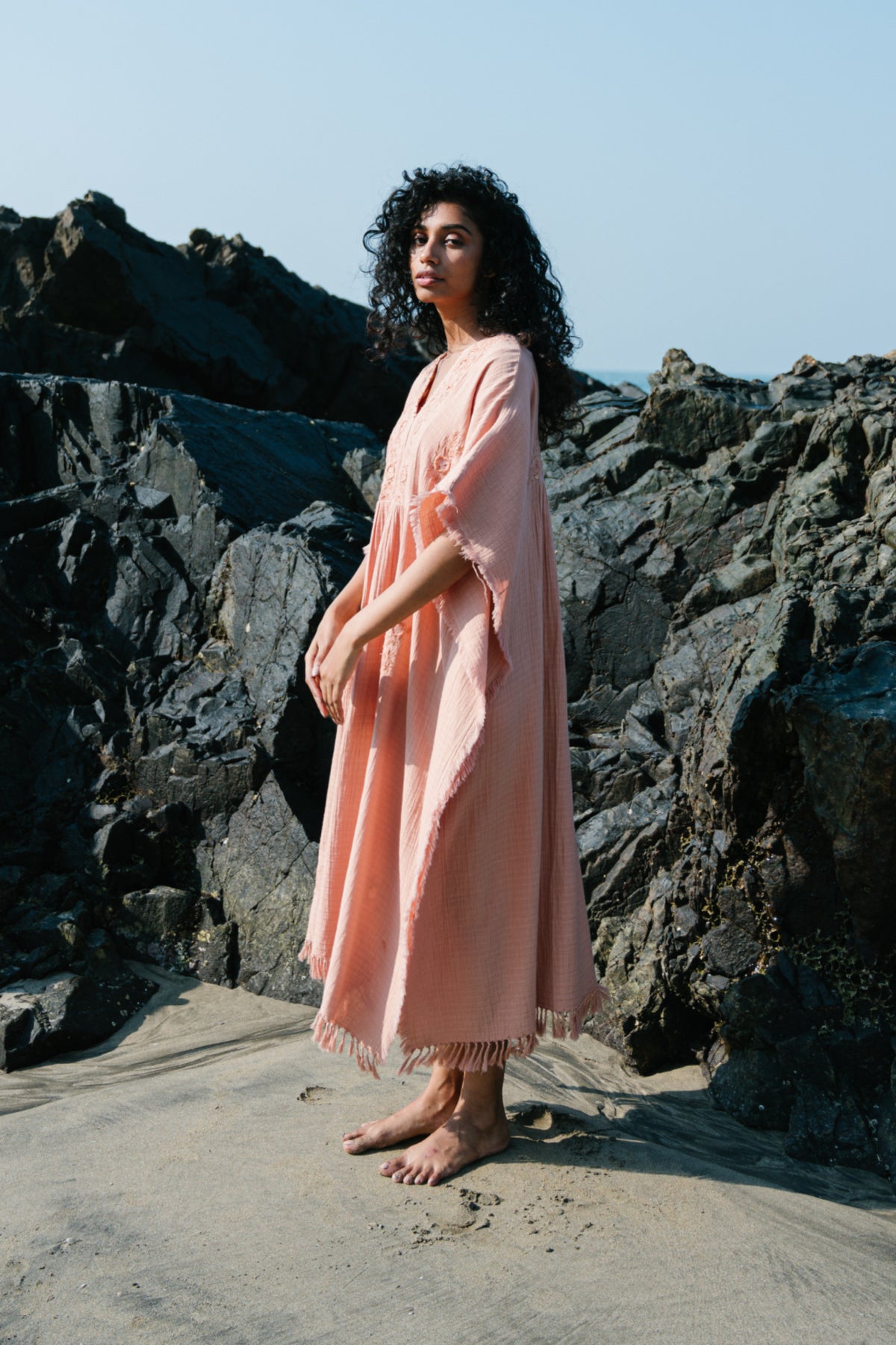 Peach Sayma Kaftan