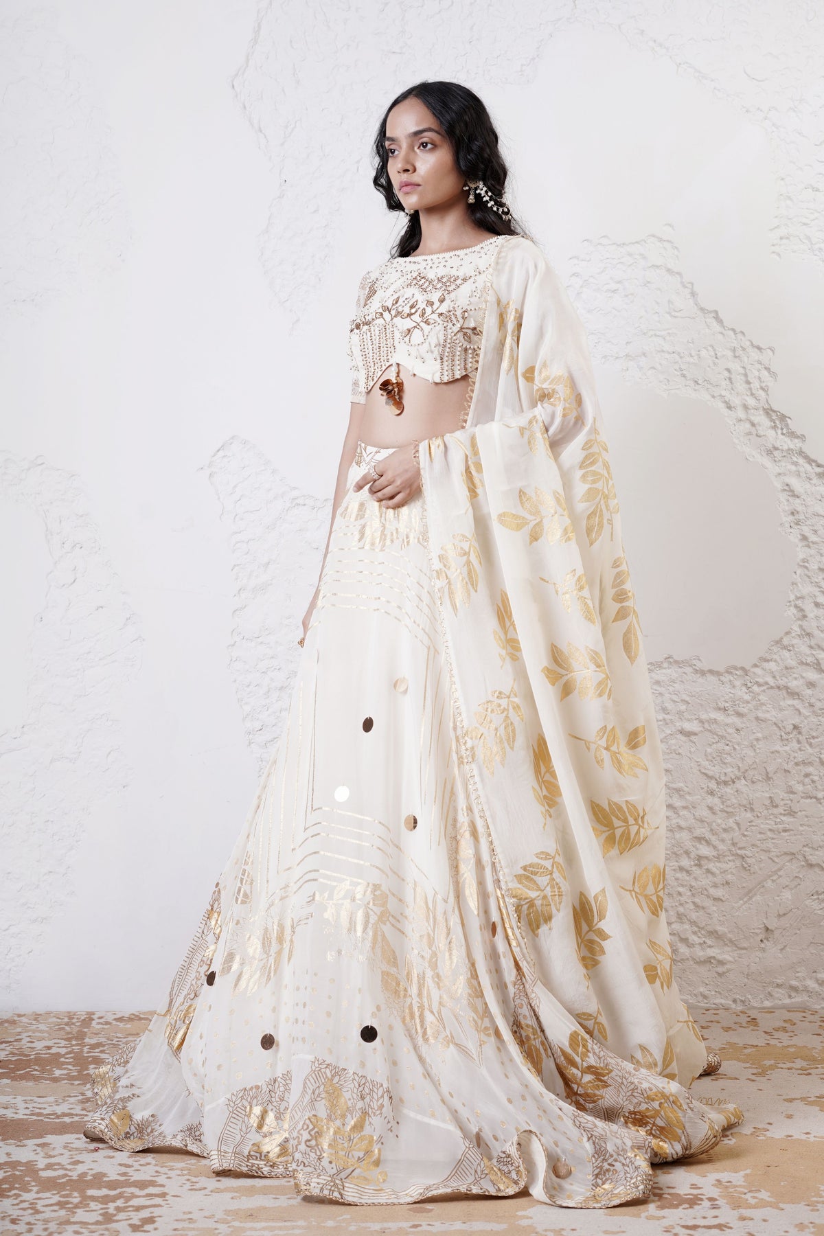 Ivory Embroidered Lehenga Set