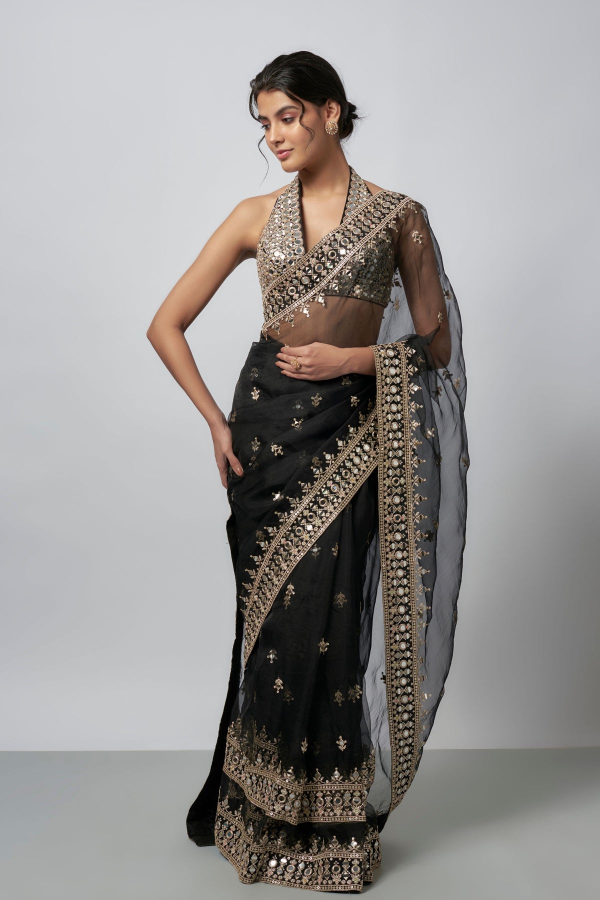 Black Abhinaya Saree Set