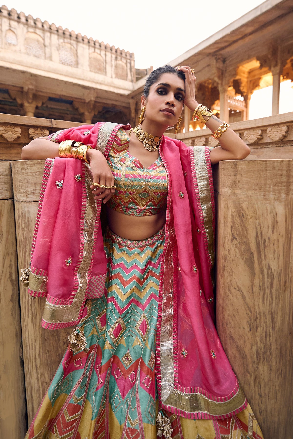 Sarayu Lehenga Set in Pink