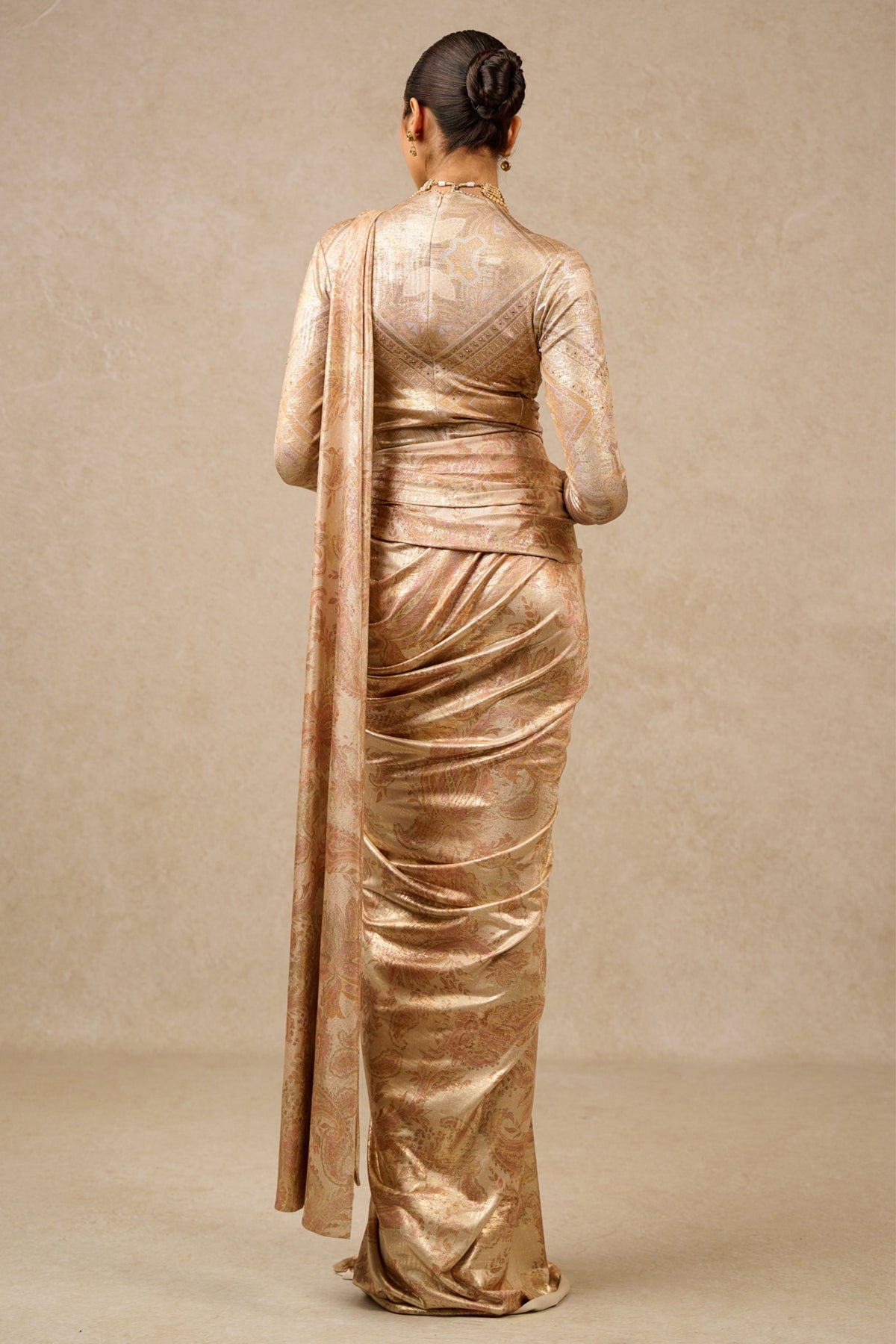 Gold Bodysuit Concept Saree