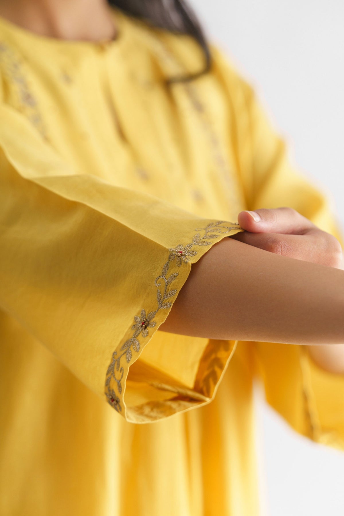 Yellow Gold Floral Tunic