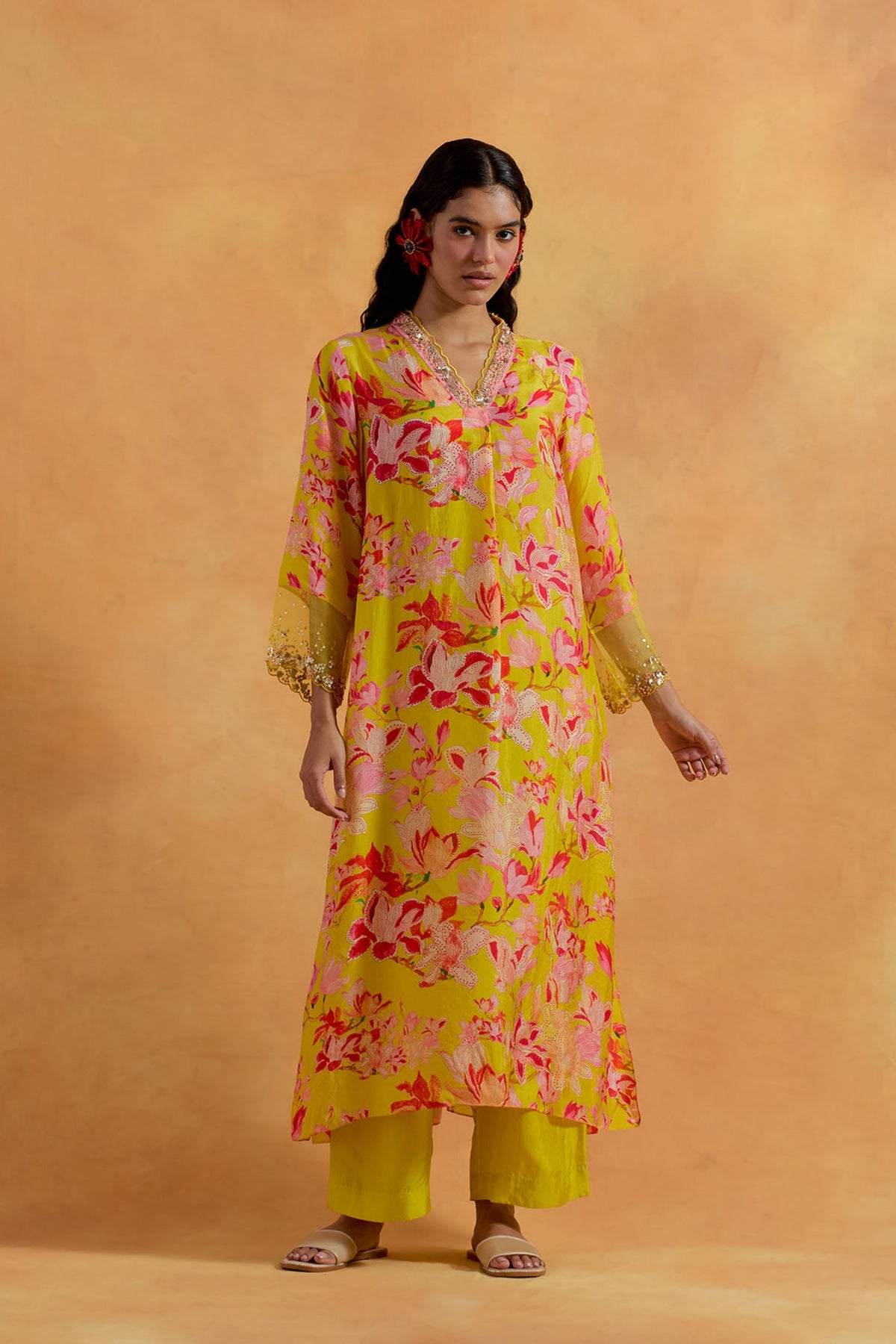 Mango &amp; Pink Kurta Set