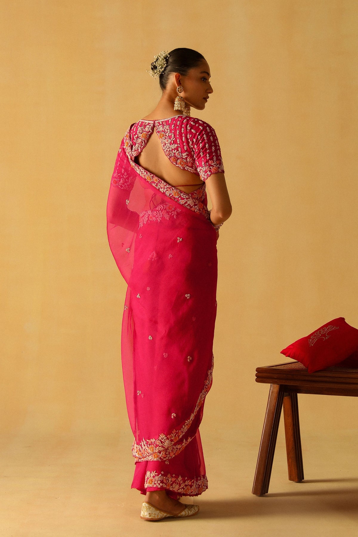 Hot Pink Afsa Saree Set