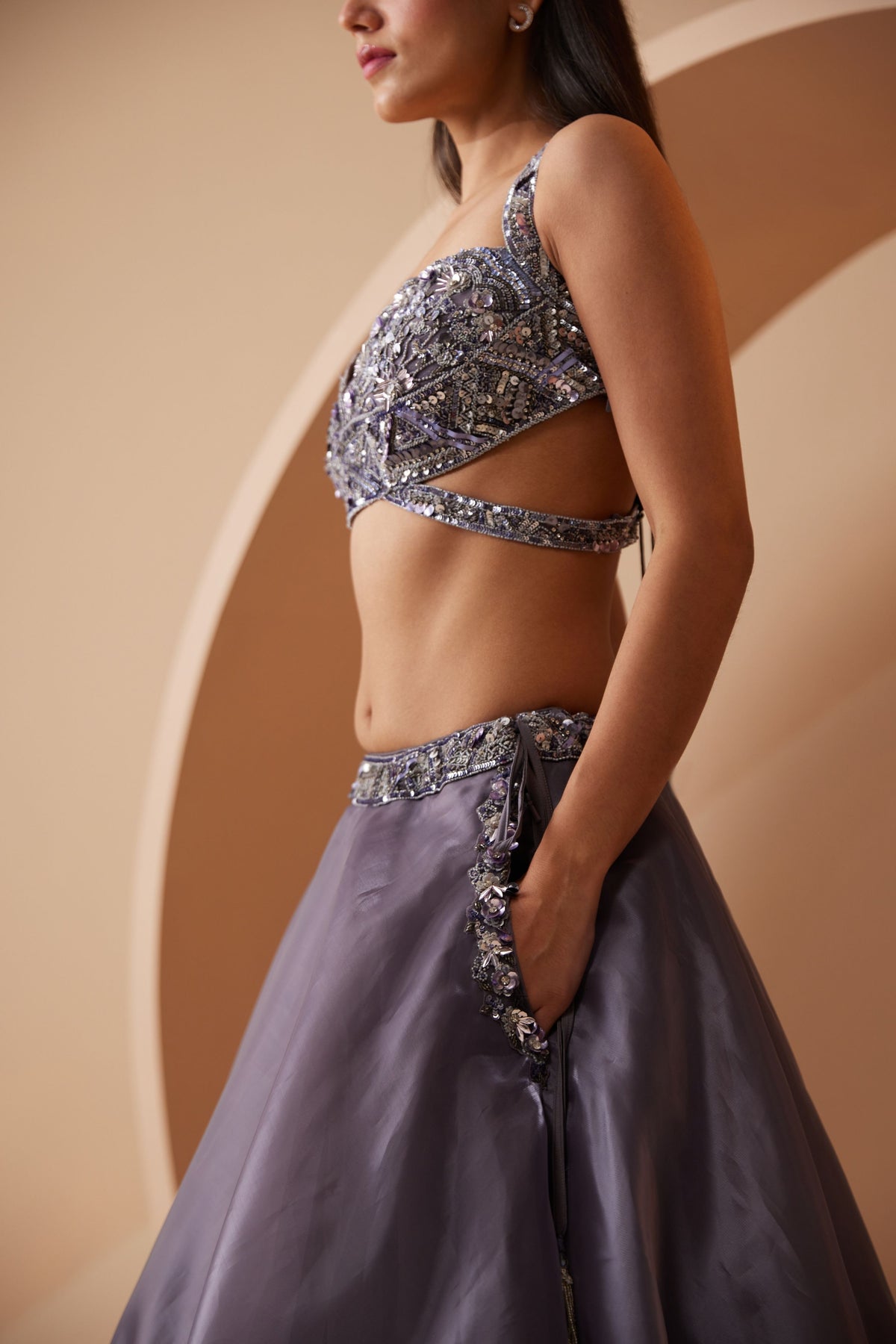 Rosselyn Lavender Lehenga Set