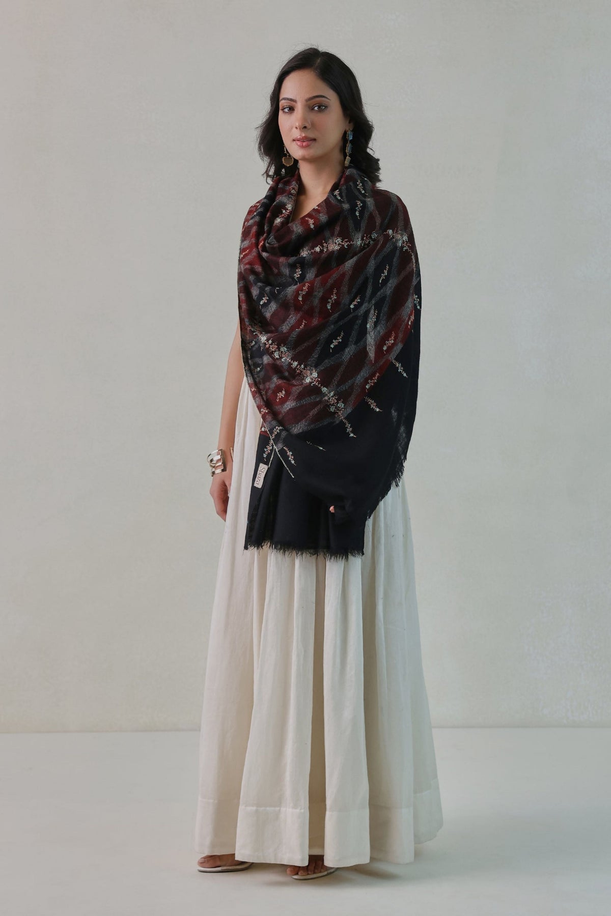 Black and Red Pashmina Stole