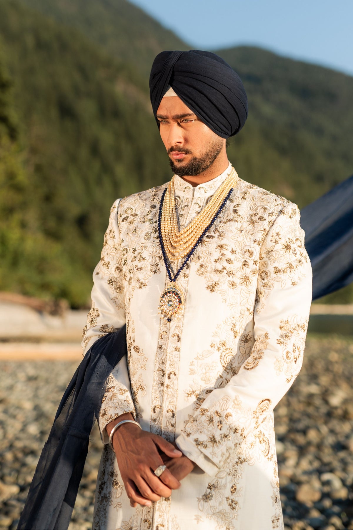 Ivory Pearl Sherwani Set