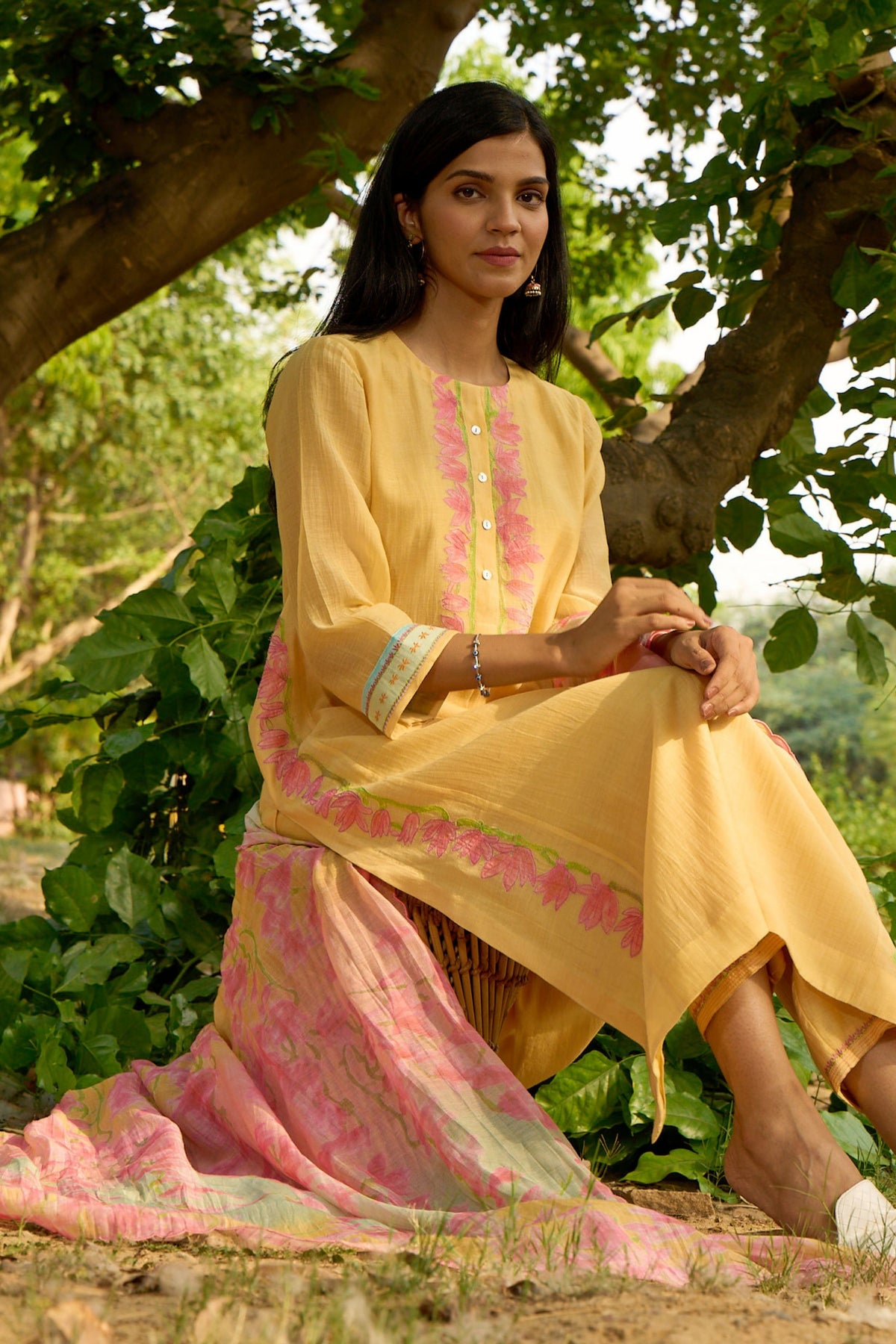 Yellow Kurta Set With Dupatta