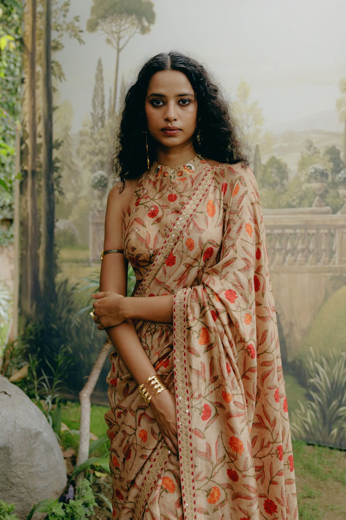 Biscuit Brown Saree