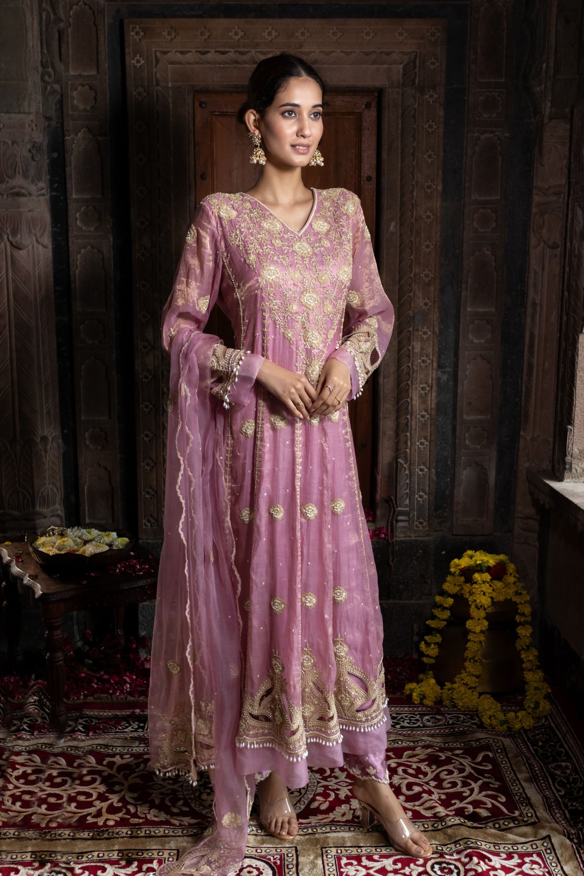 Pink Anarkali Set