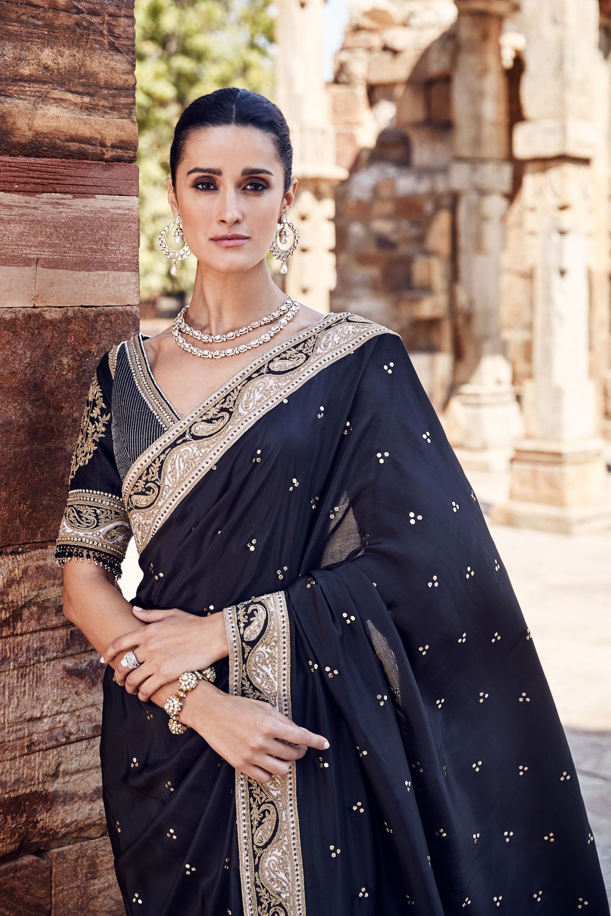 The Vintage Black Silk Saree