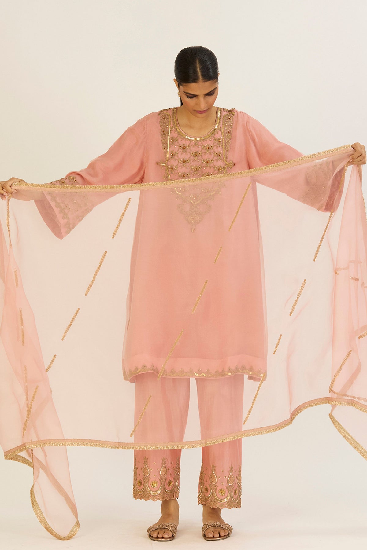 Lehr Salmon Pink Dupatta