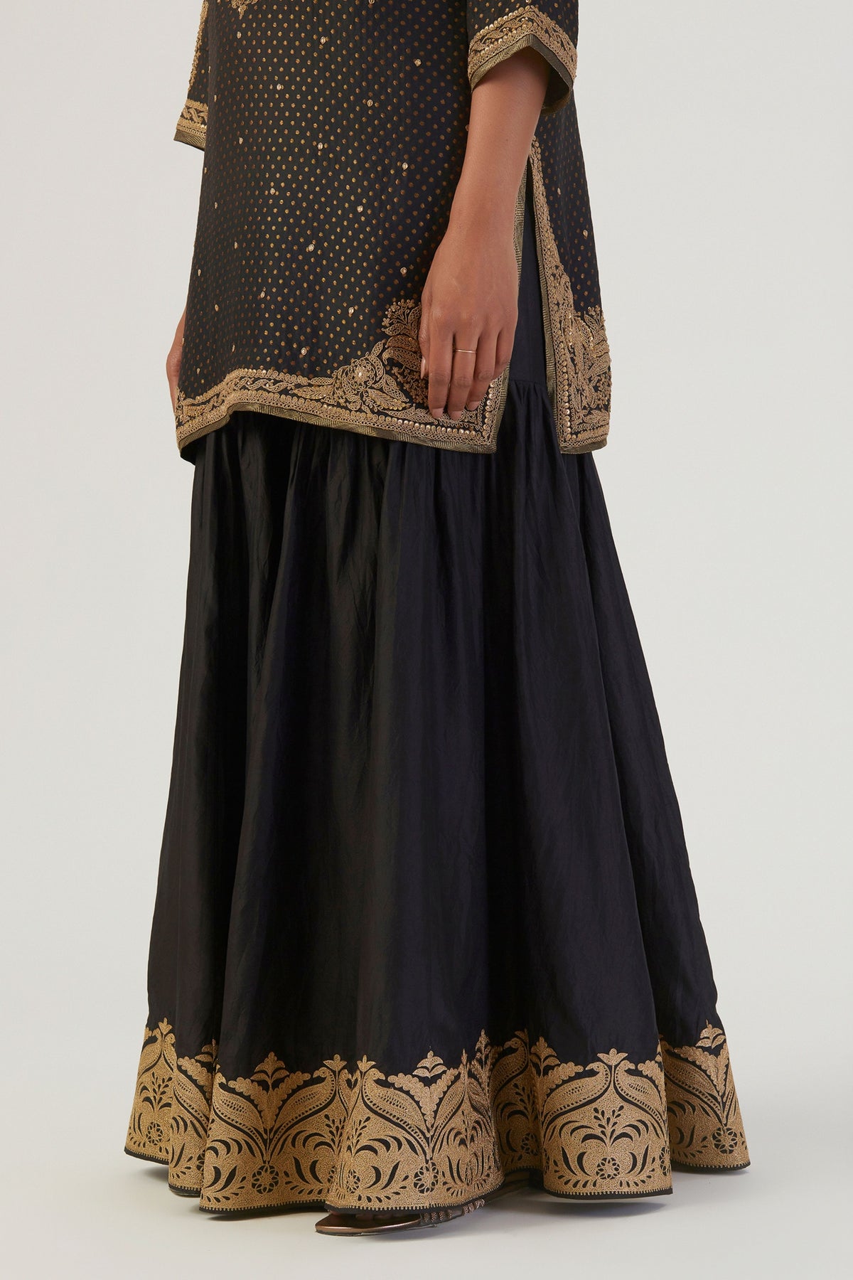 Ivrati Black Kurta and Sharara