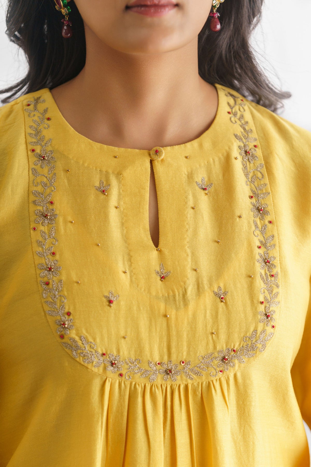 Yellow Gold Floral Tunic