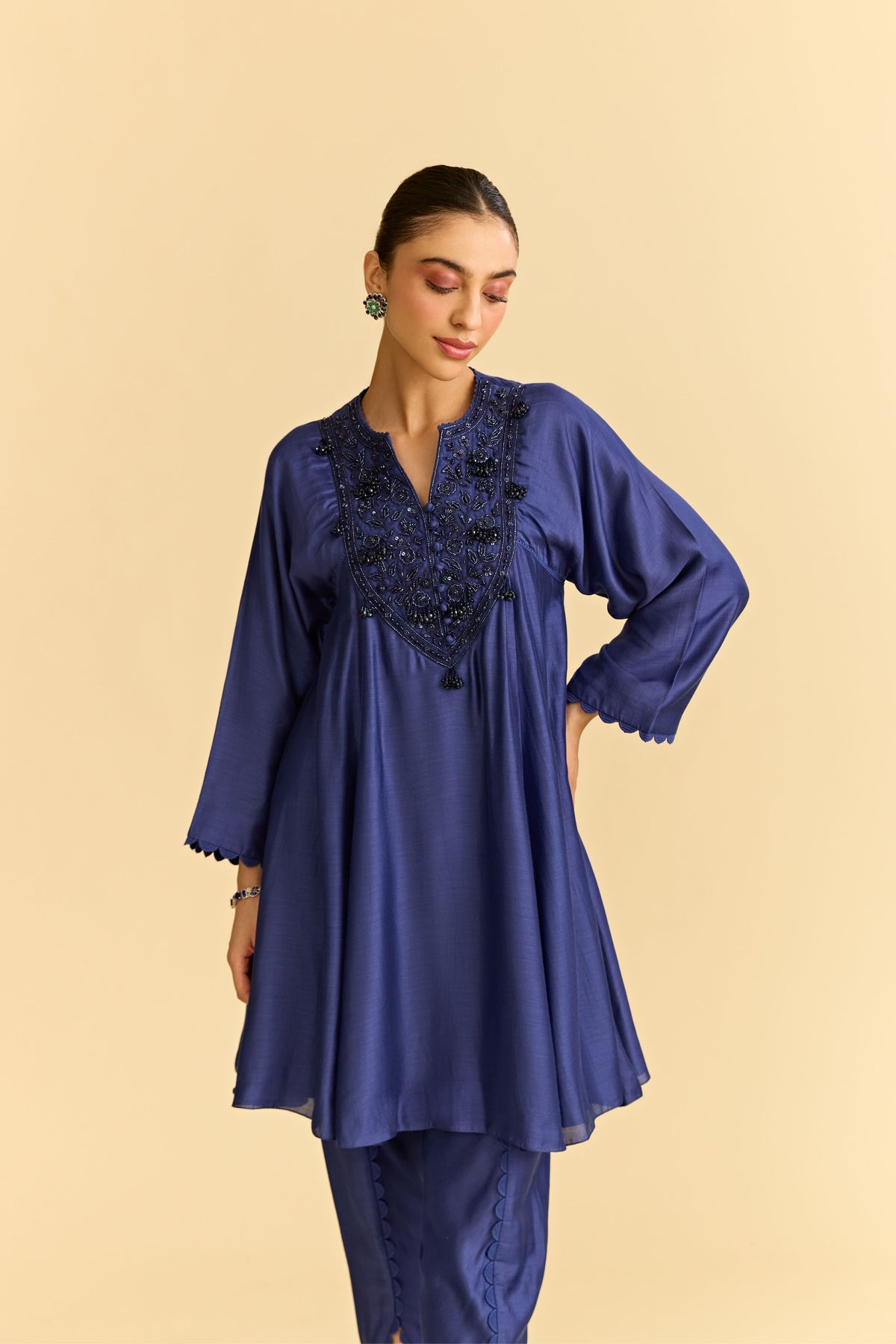 Blue Flared Kurta Set