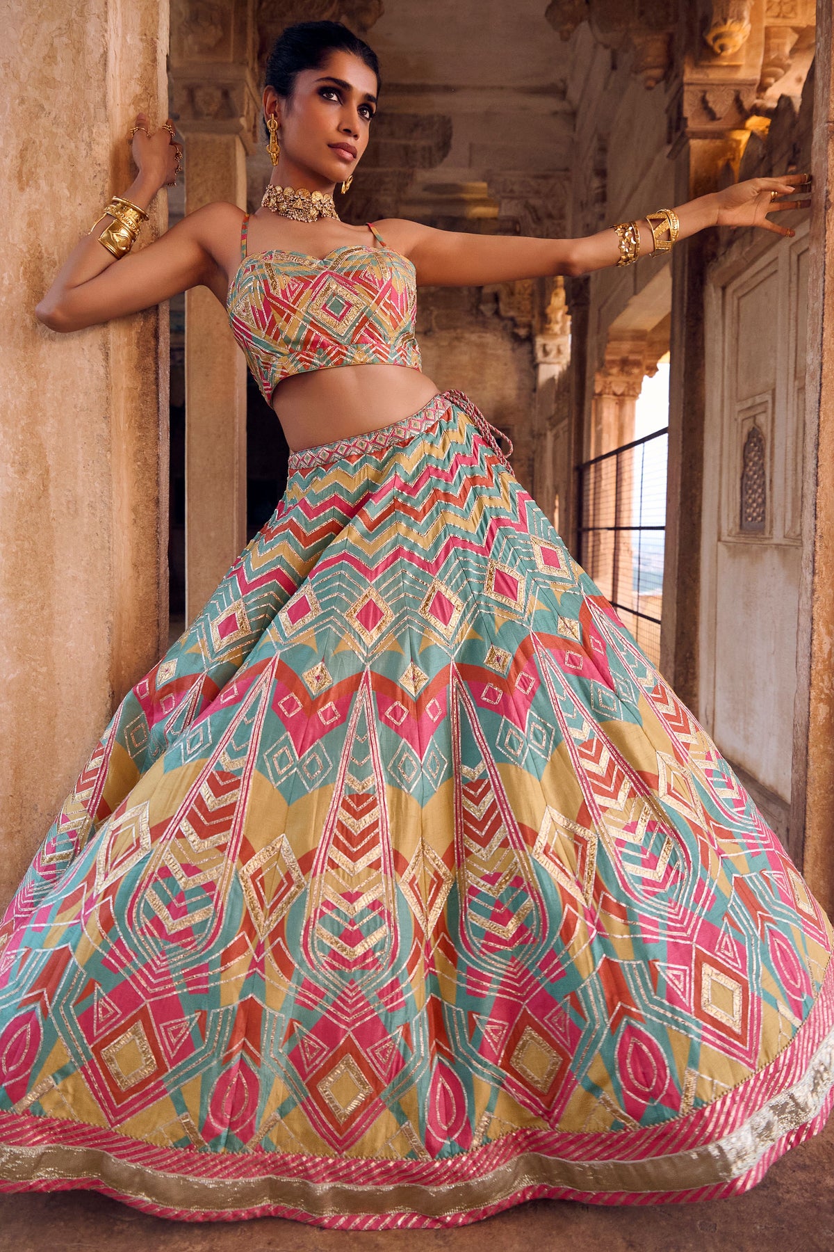 Sarayu Lehenga Set in Pink