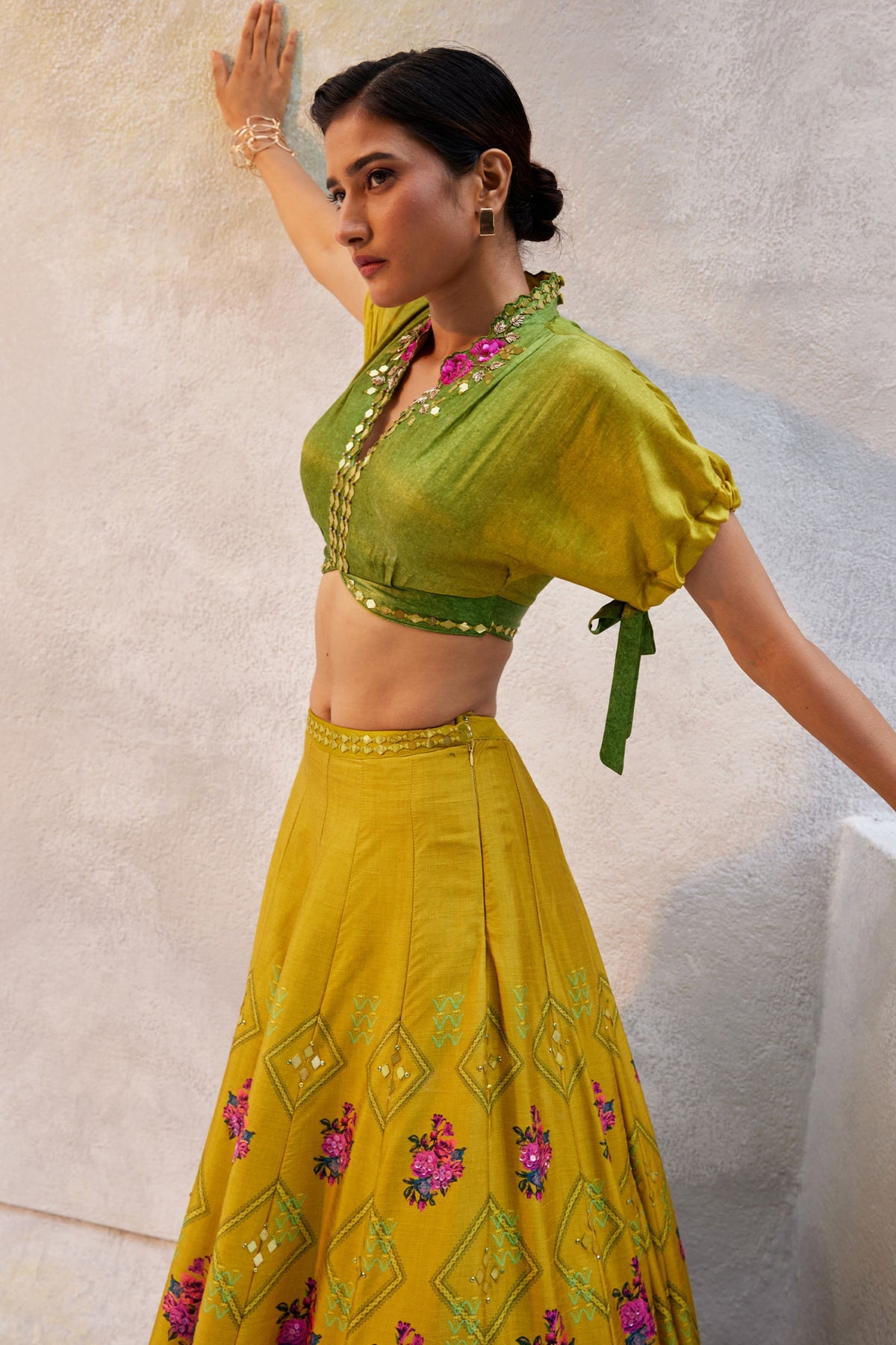 Ochre Yellow Lehenga Set