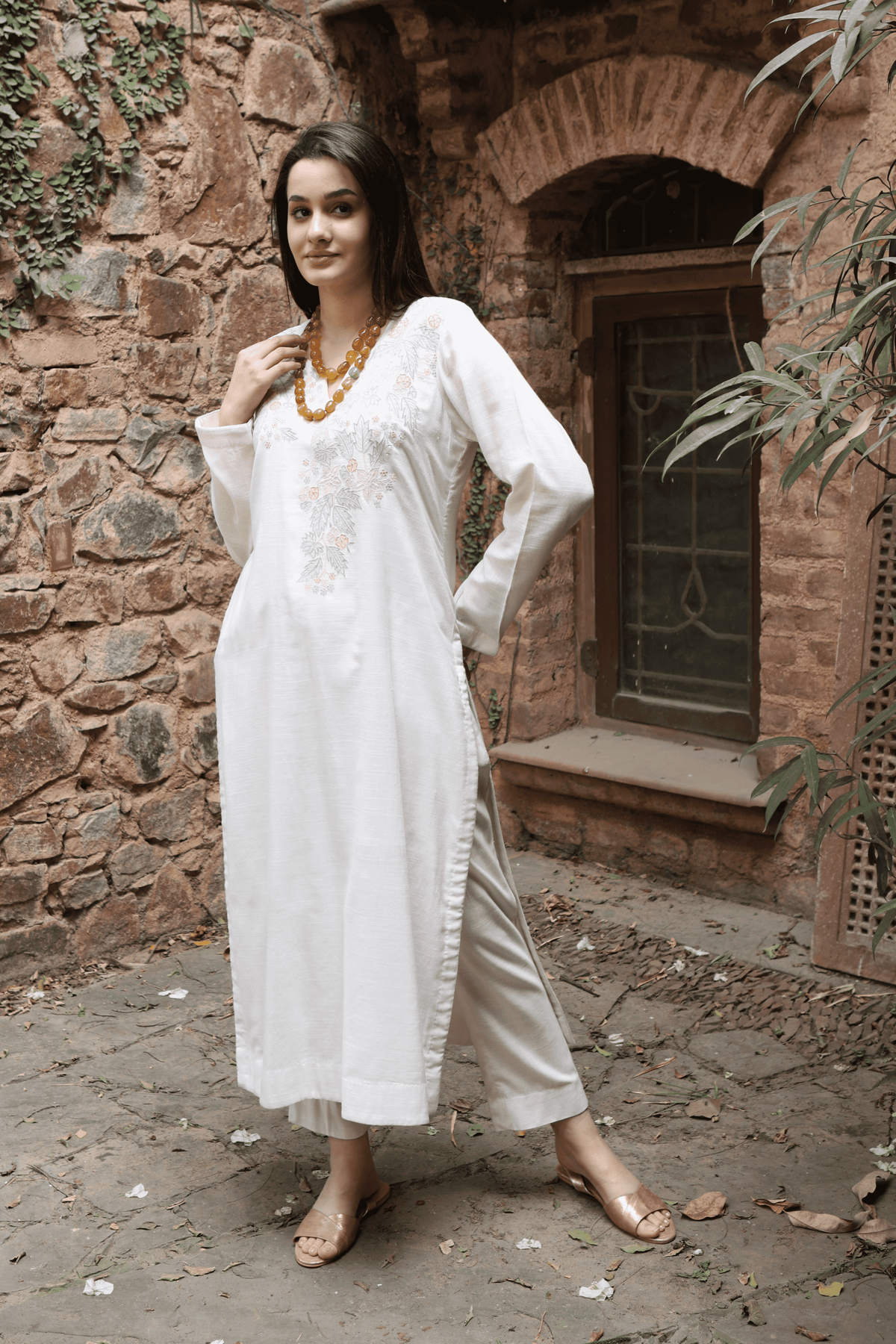 Embroidered Kurta And Pant