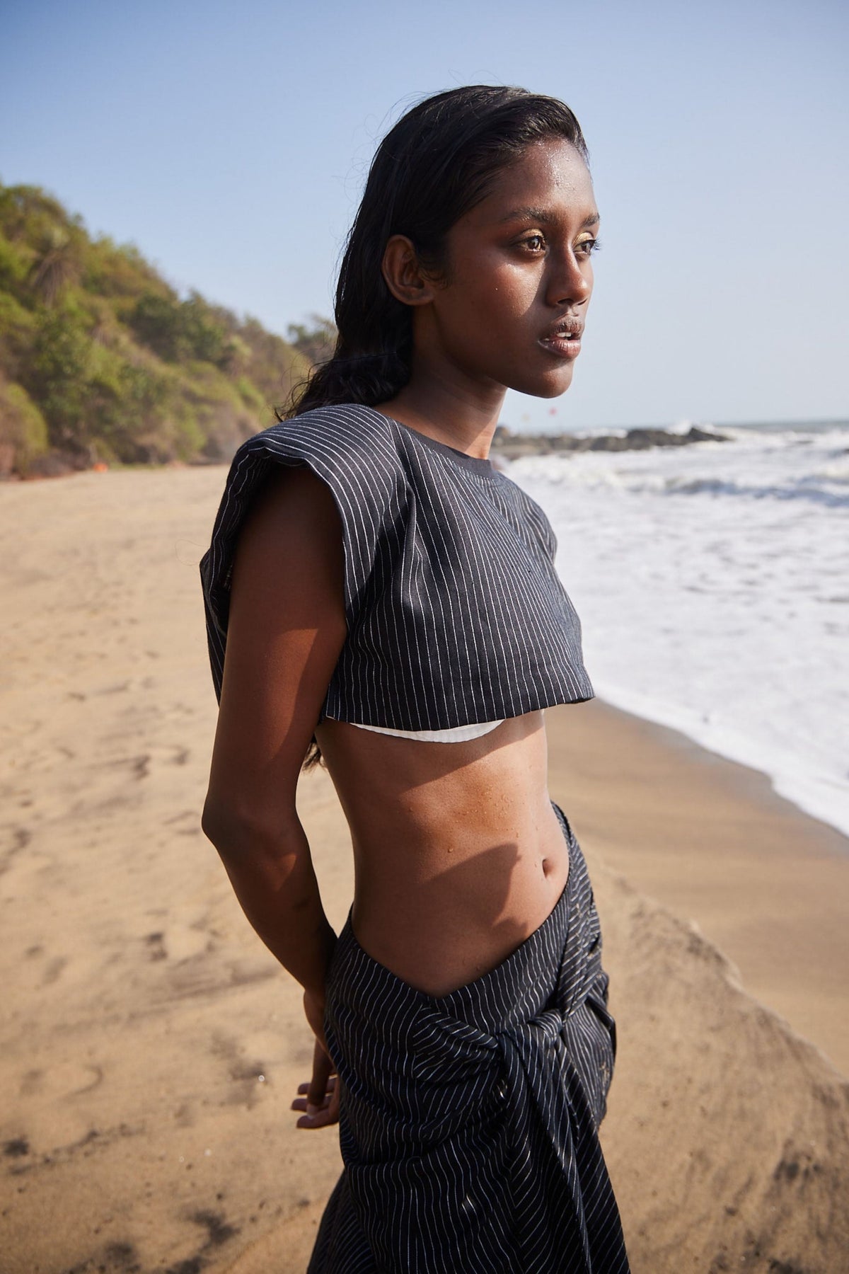 Striped Linen Top and Skirt