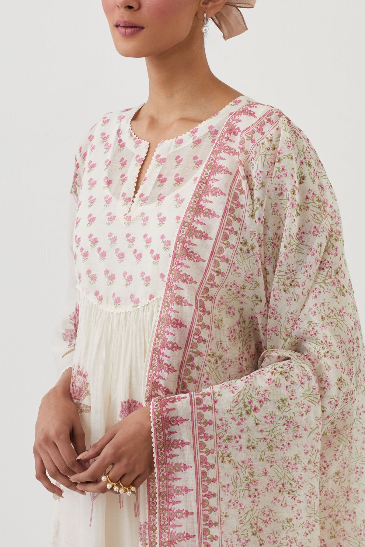 Pink Chanderi Kurta Set