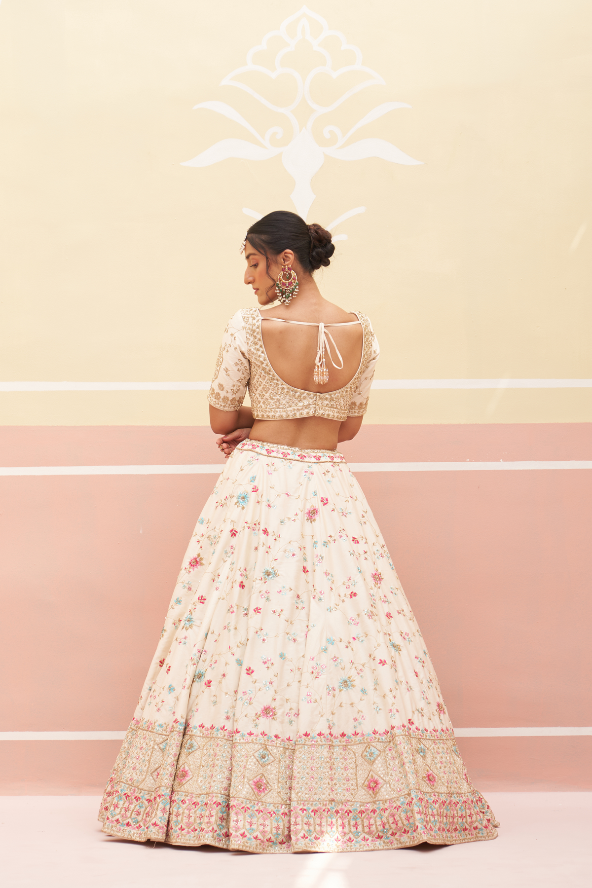 Ivory Silk Lehenga Set