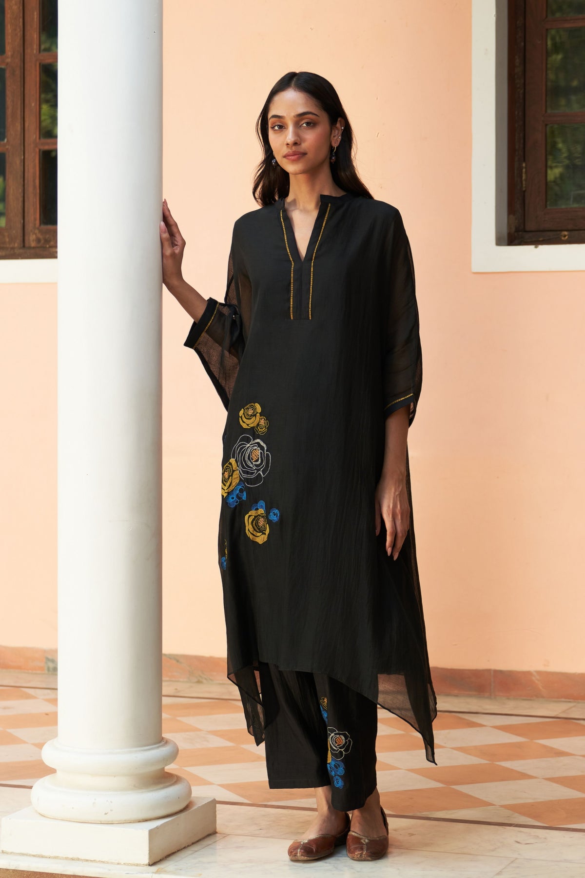 Coral Applique Kurta