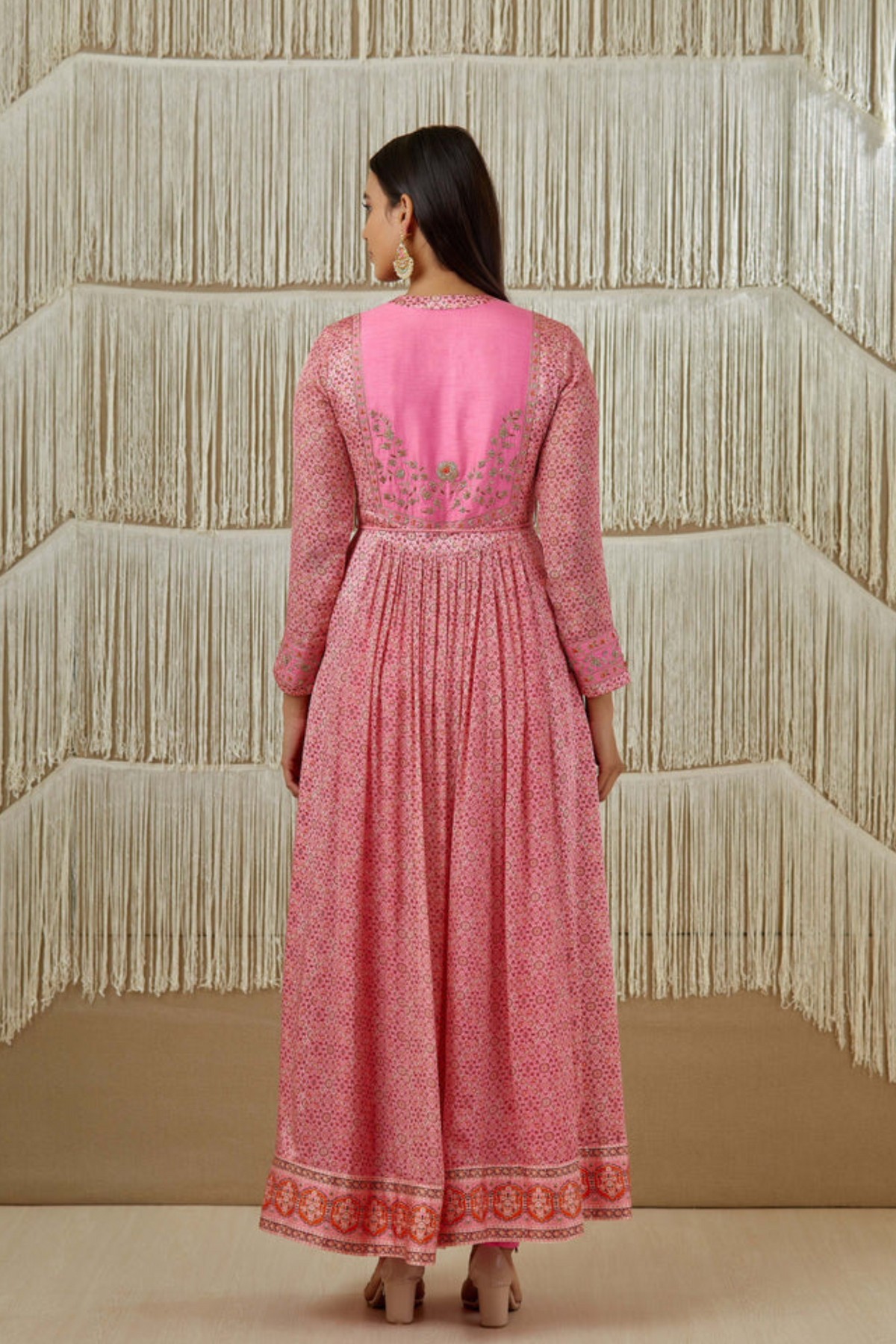 Pink anarkali set