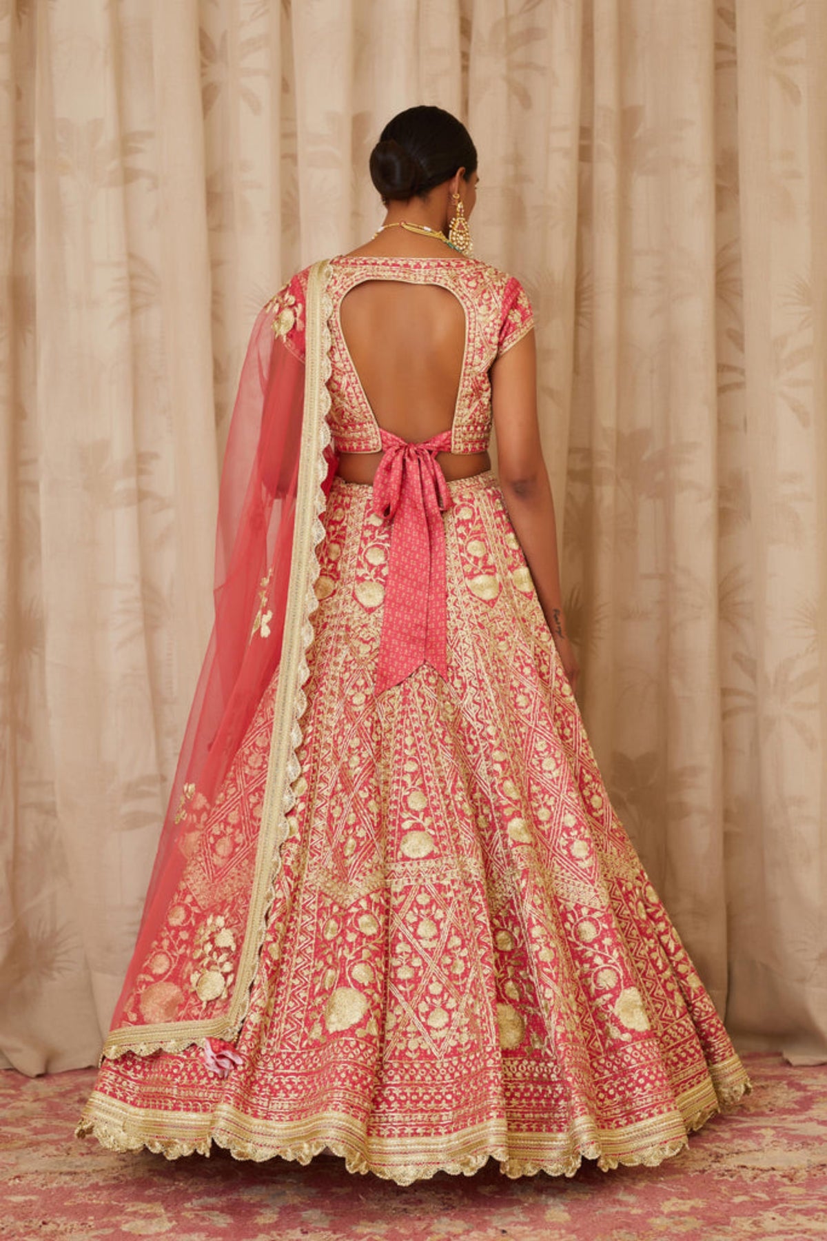 Coral lehenga set